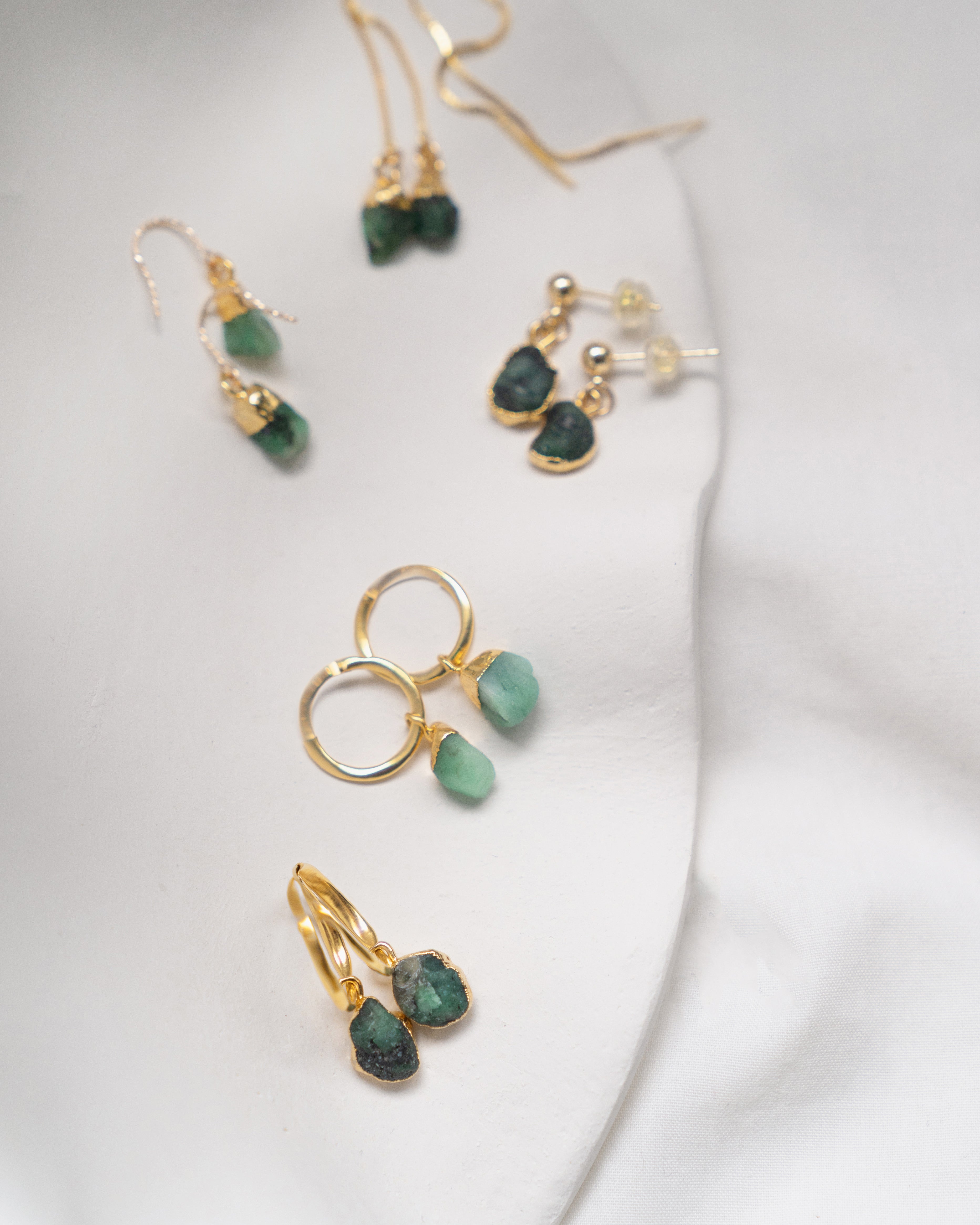 May | Emerald Birthstone Earrings