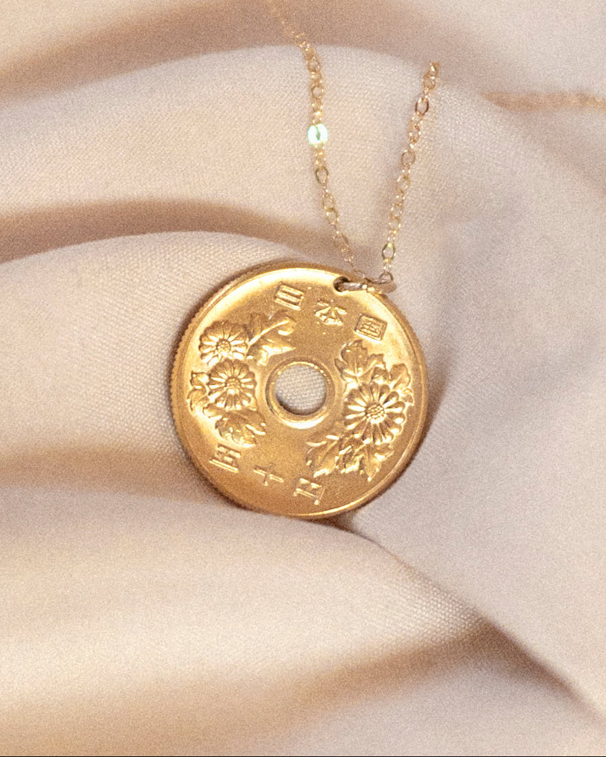 Japan | Chrysanthemums Coin Pendant