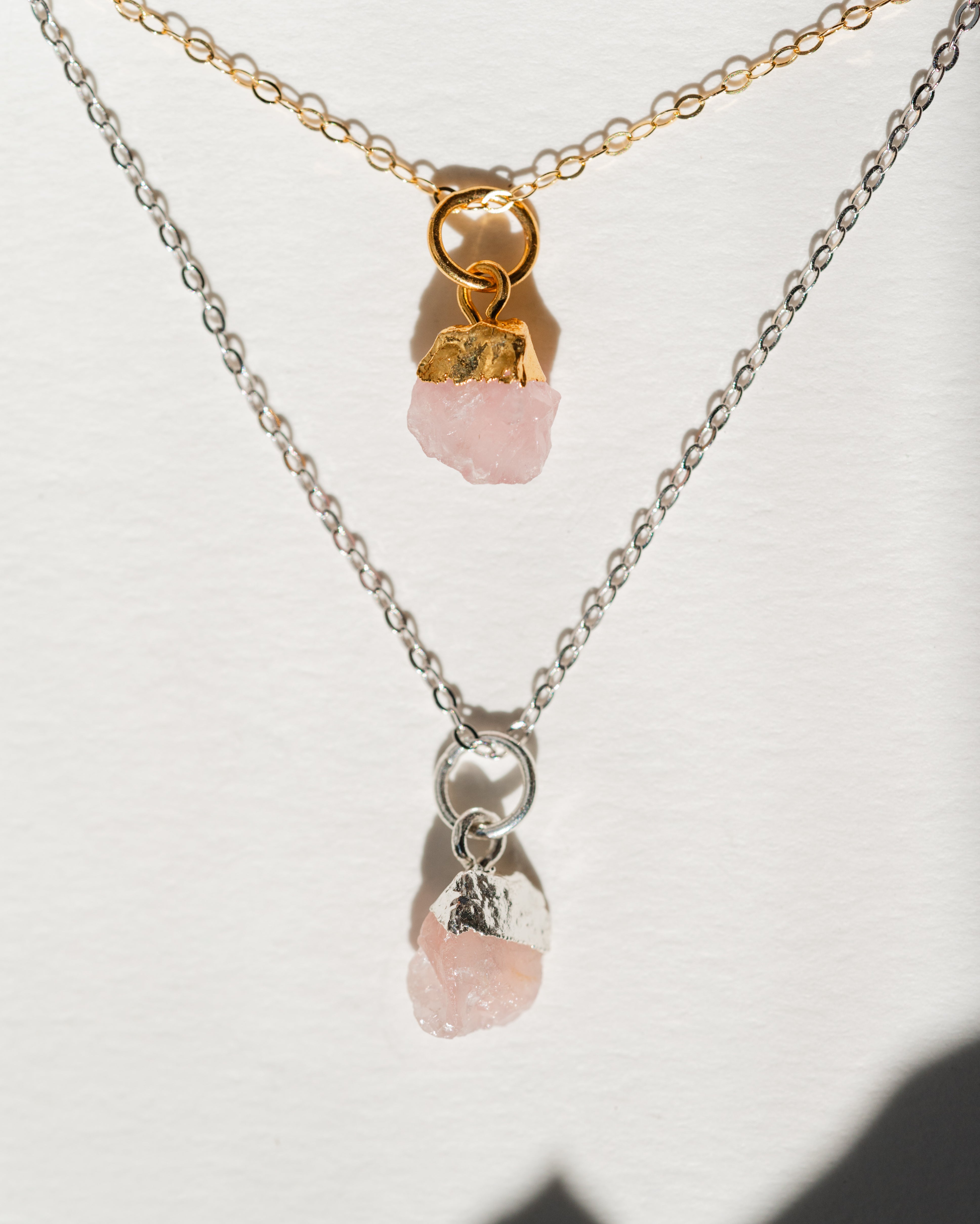 October Birthstone | Rose Quartz Necklace