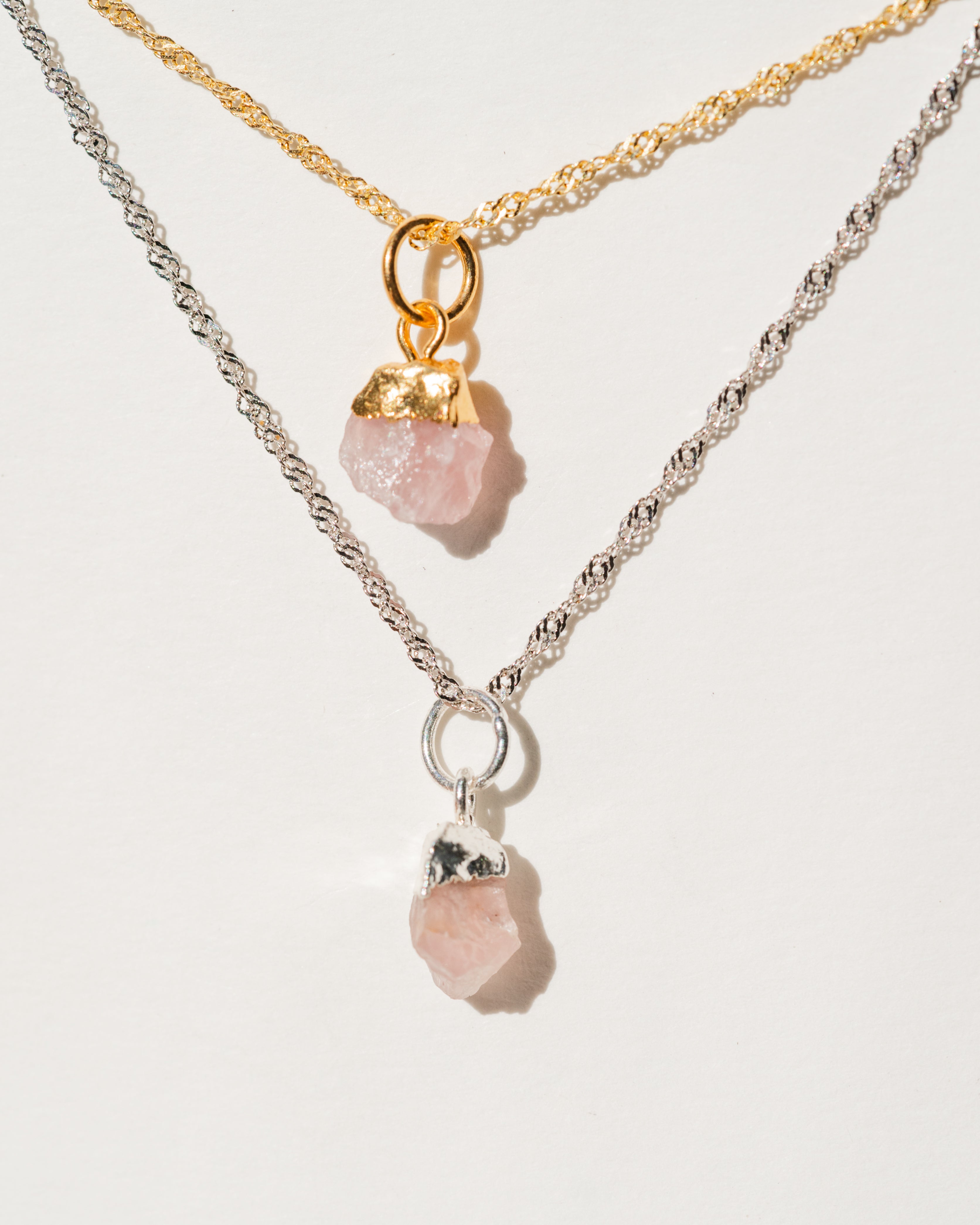 October Birthstone | Rose Quartz Necklace