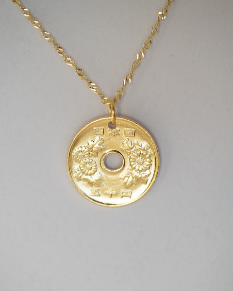 Japan | Chrysanthemums Coin Necklace