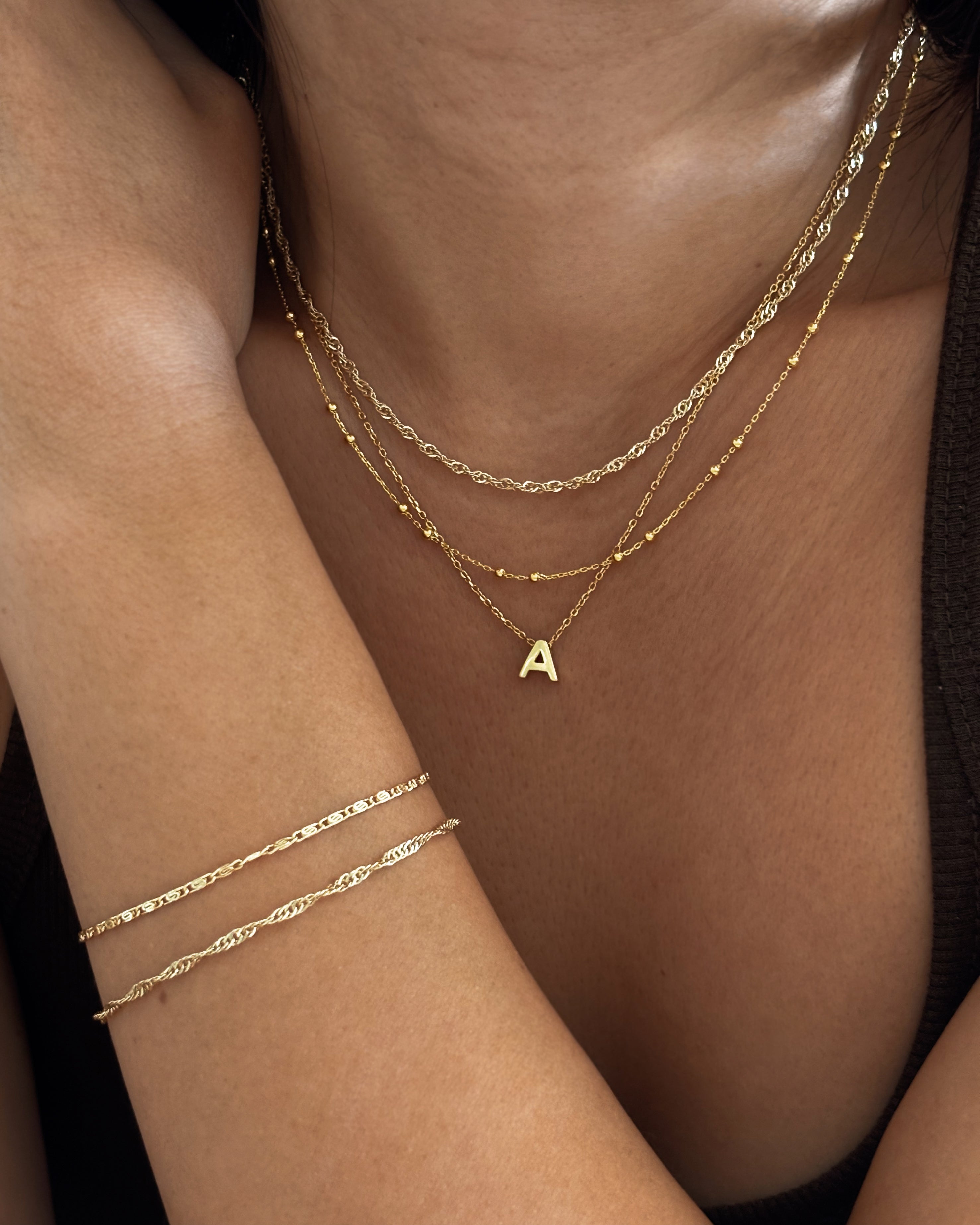 Anne + Lea + Alphabet Necklace Set