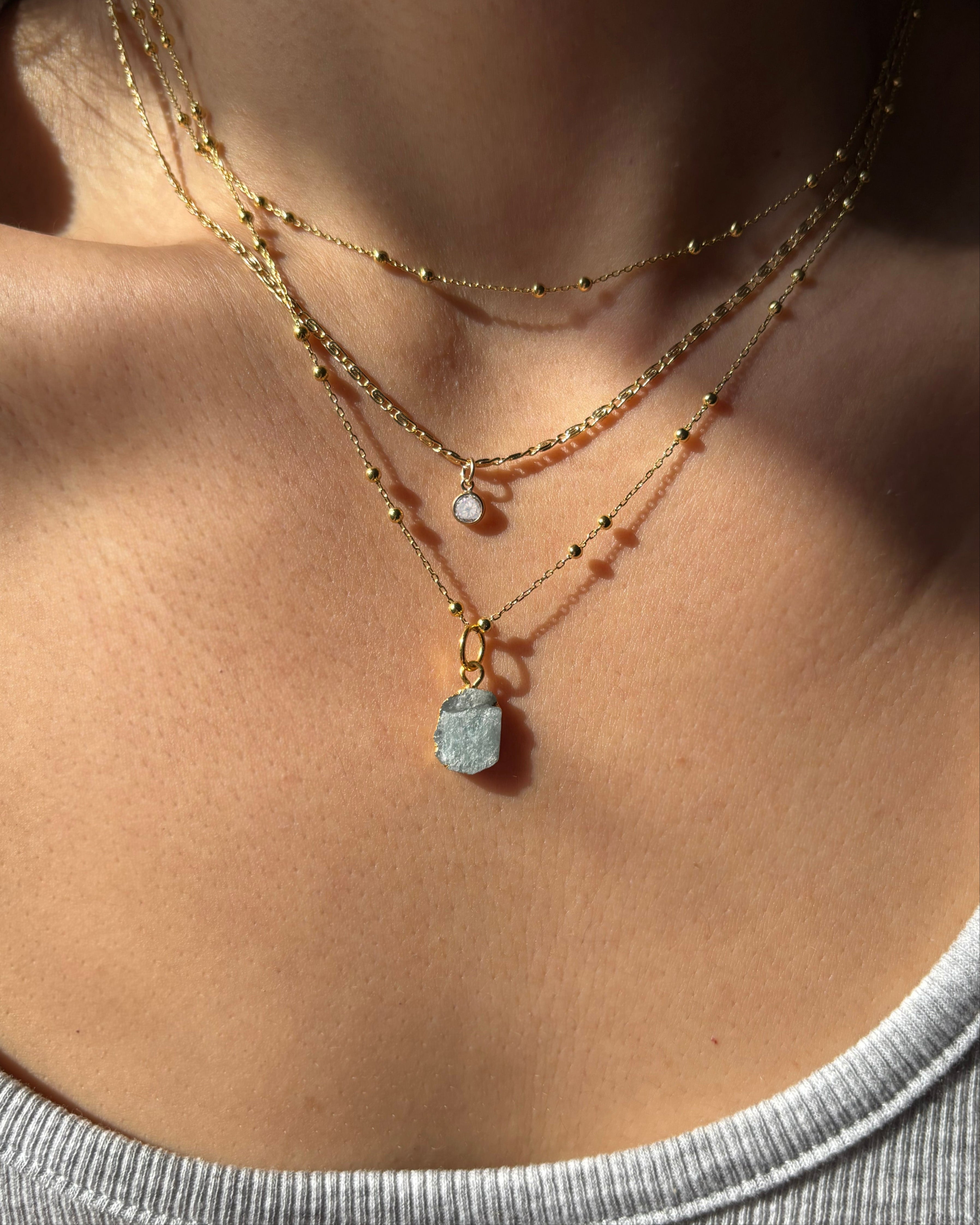March Birthstone | Aquamarine Necklace
