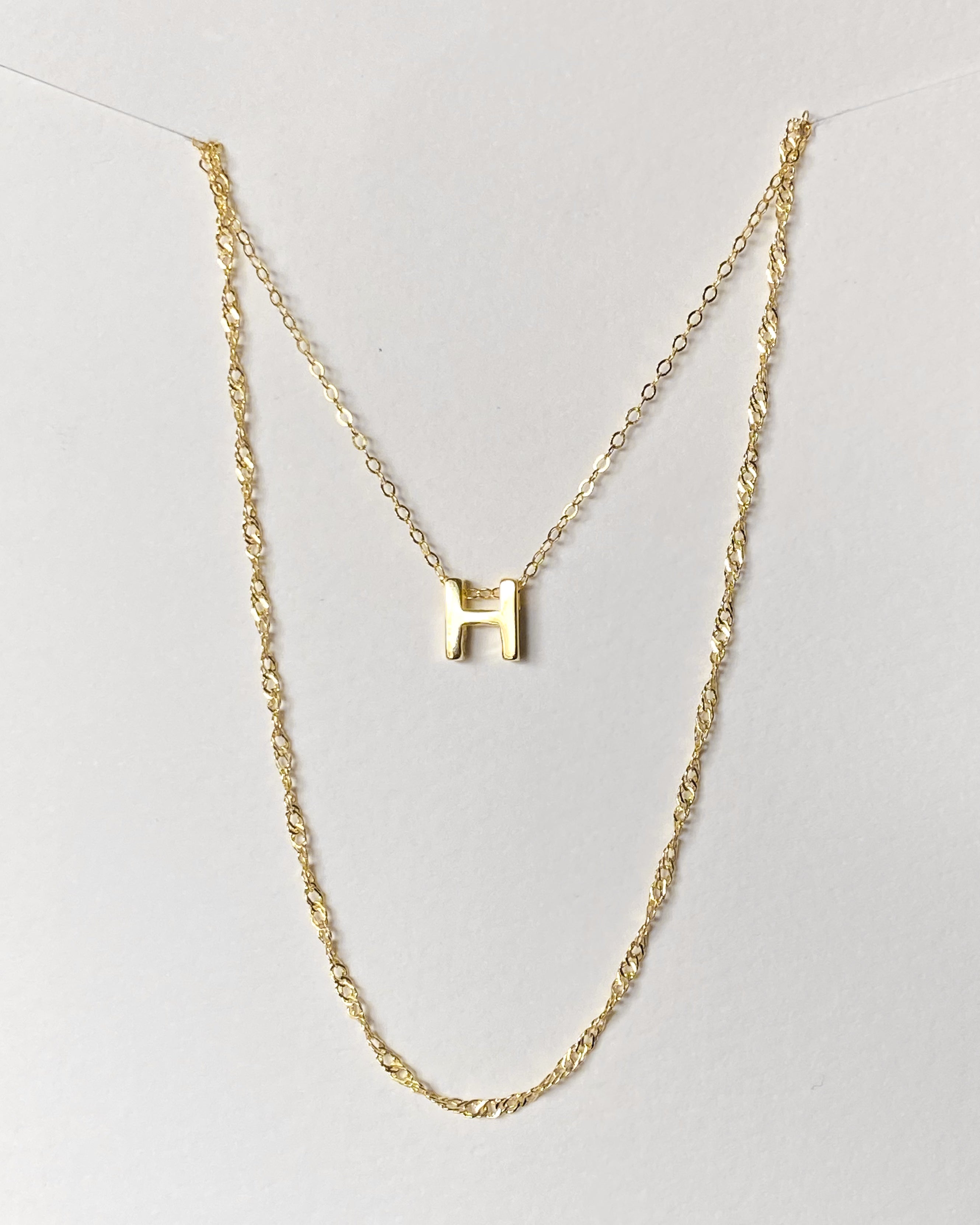 Alphabet + Long Anne Necklace Set