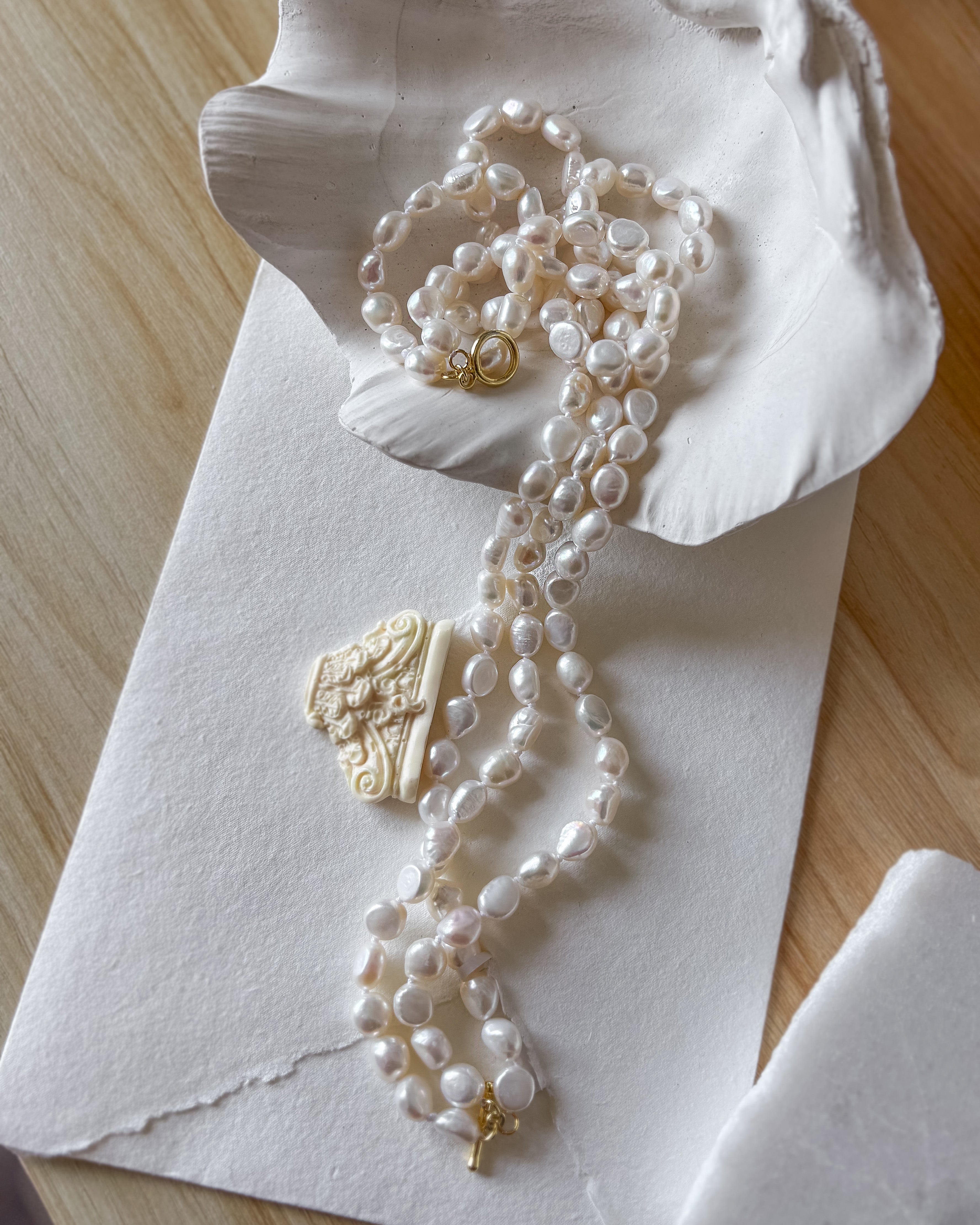 Eleanor 3 Row Pearl Necklace