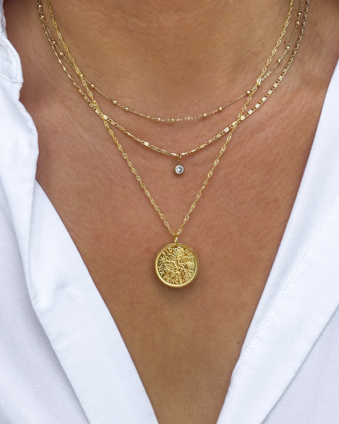 England | Thistle Coin Necklace