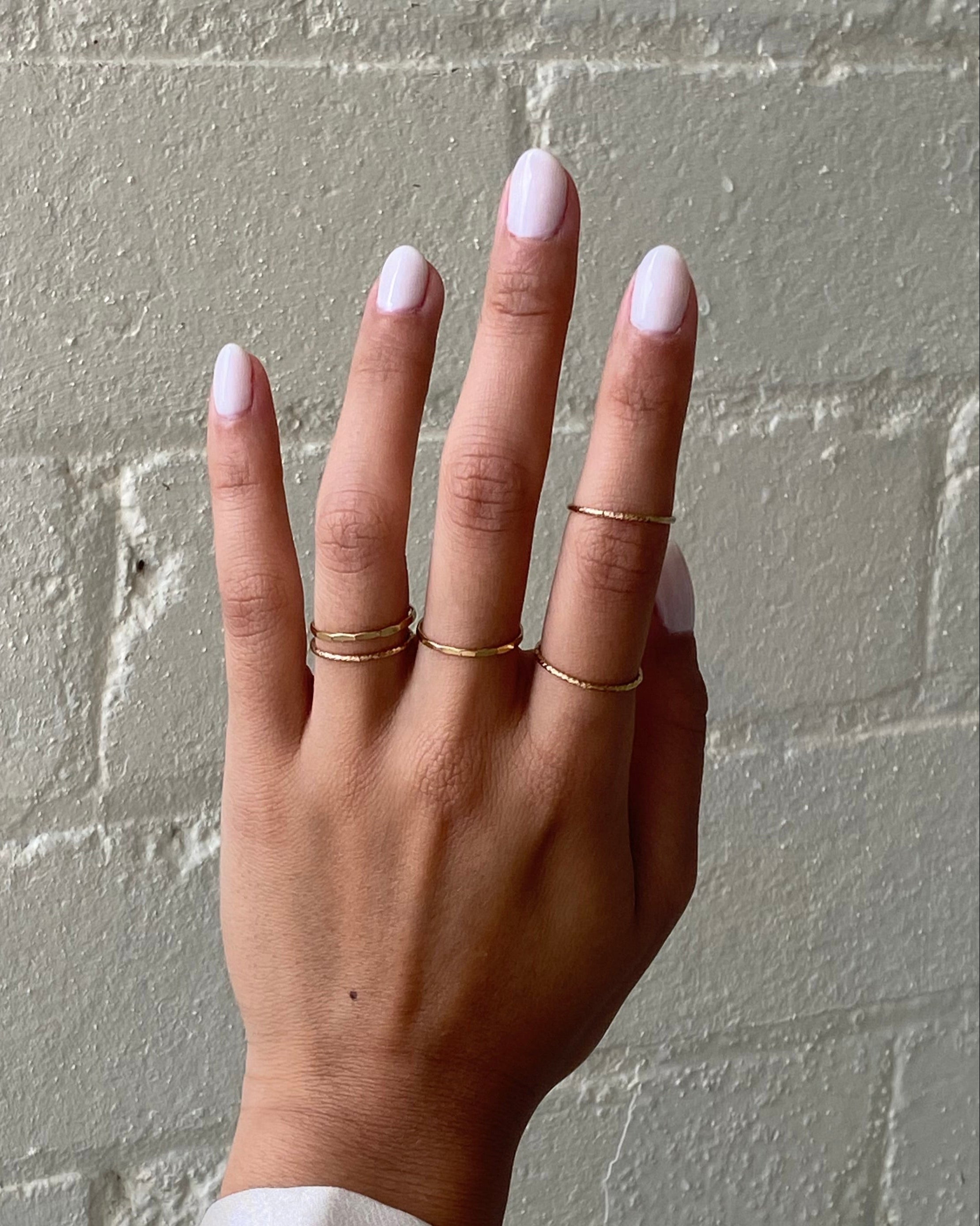 Hammered Minimal Stacking Ring