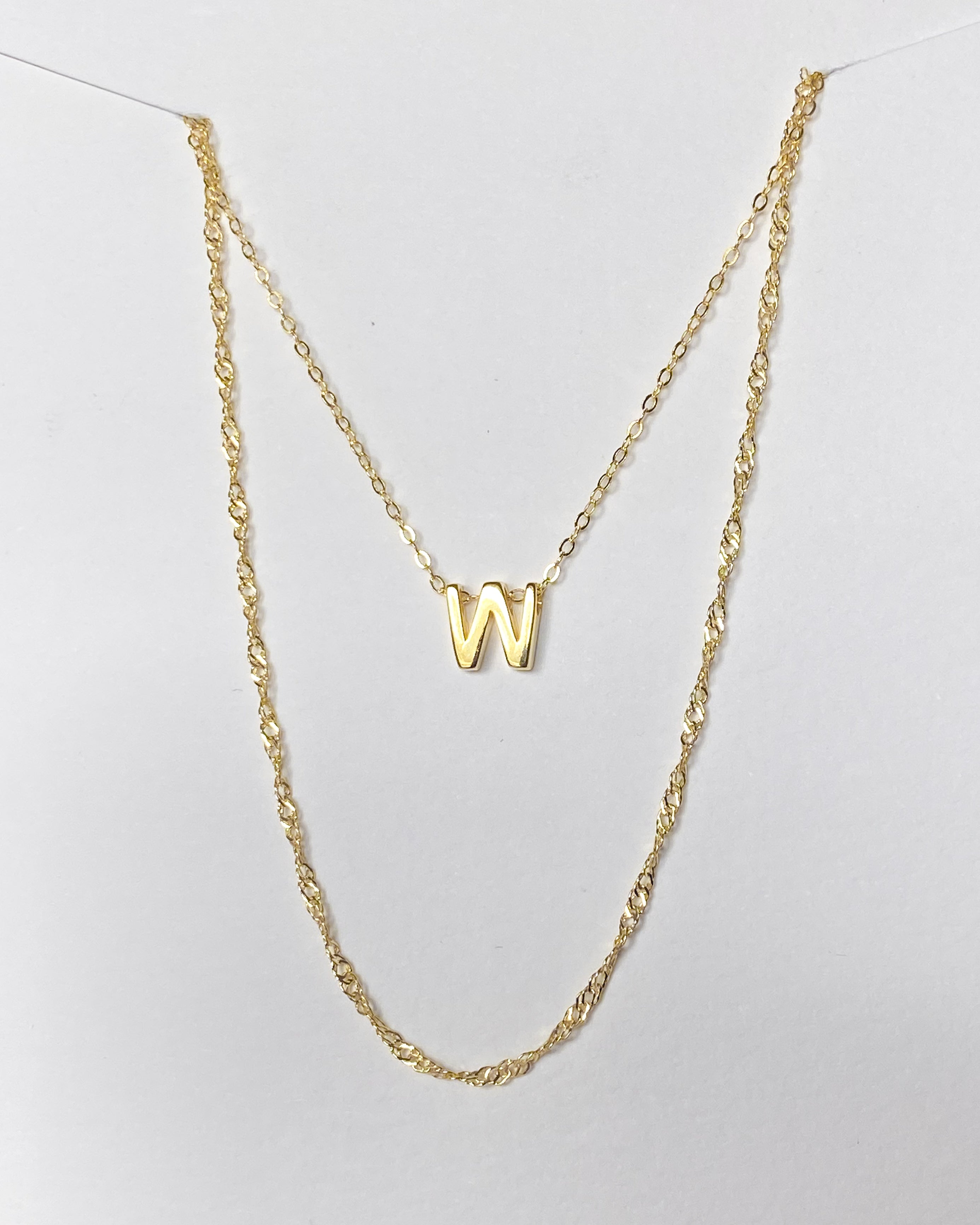 Alphabet + Long Anne Necklace Set
