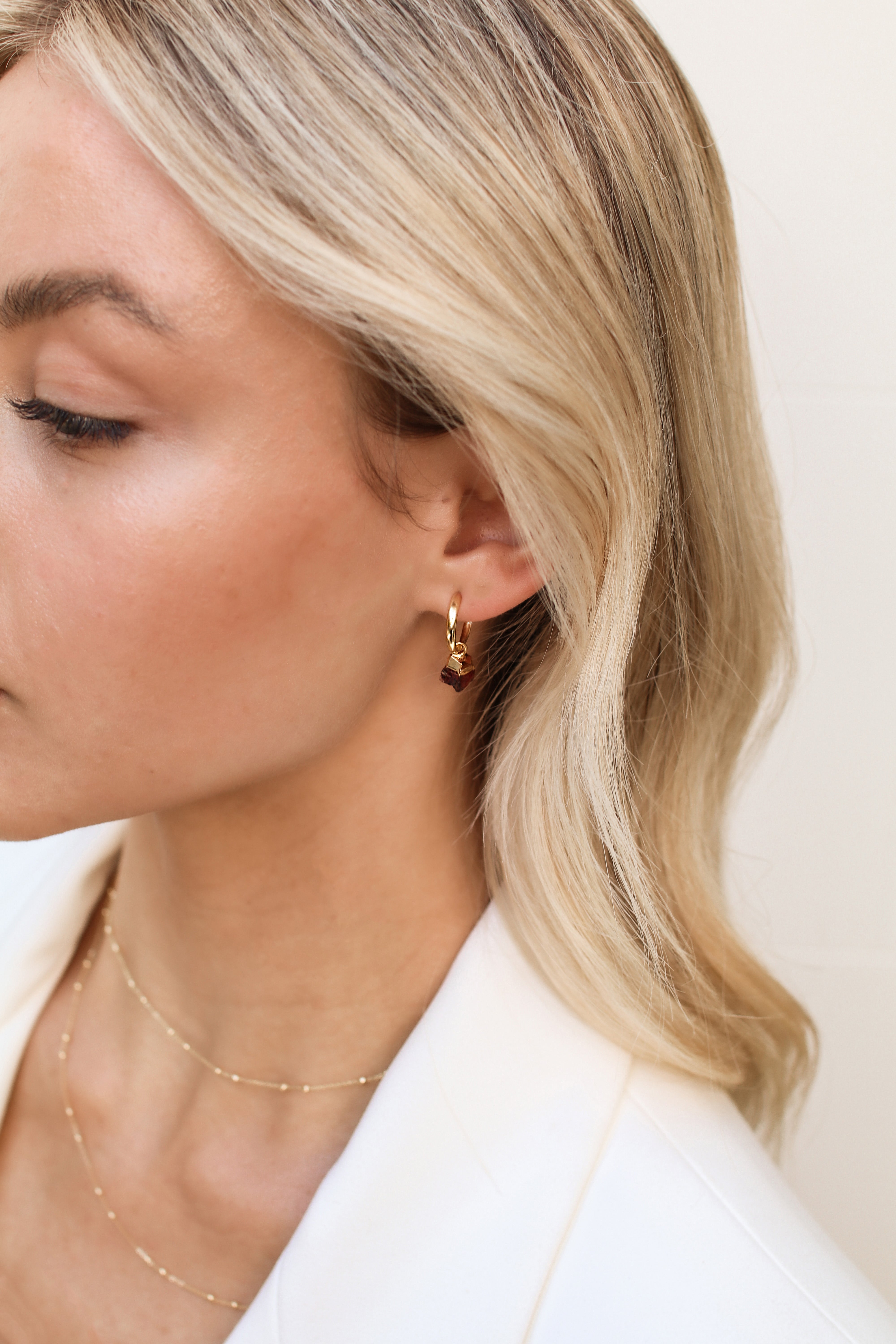January | Garnet Birthstone Earrings