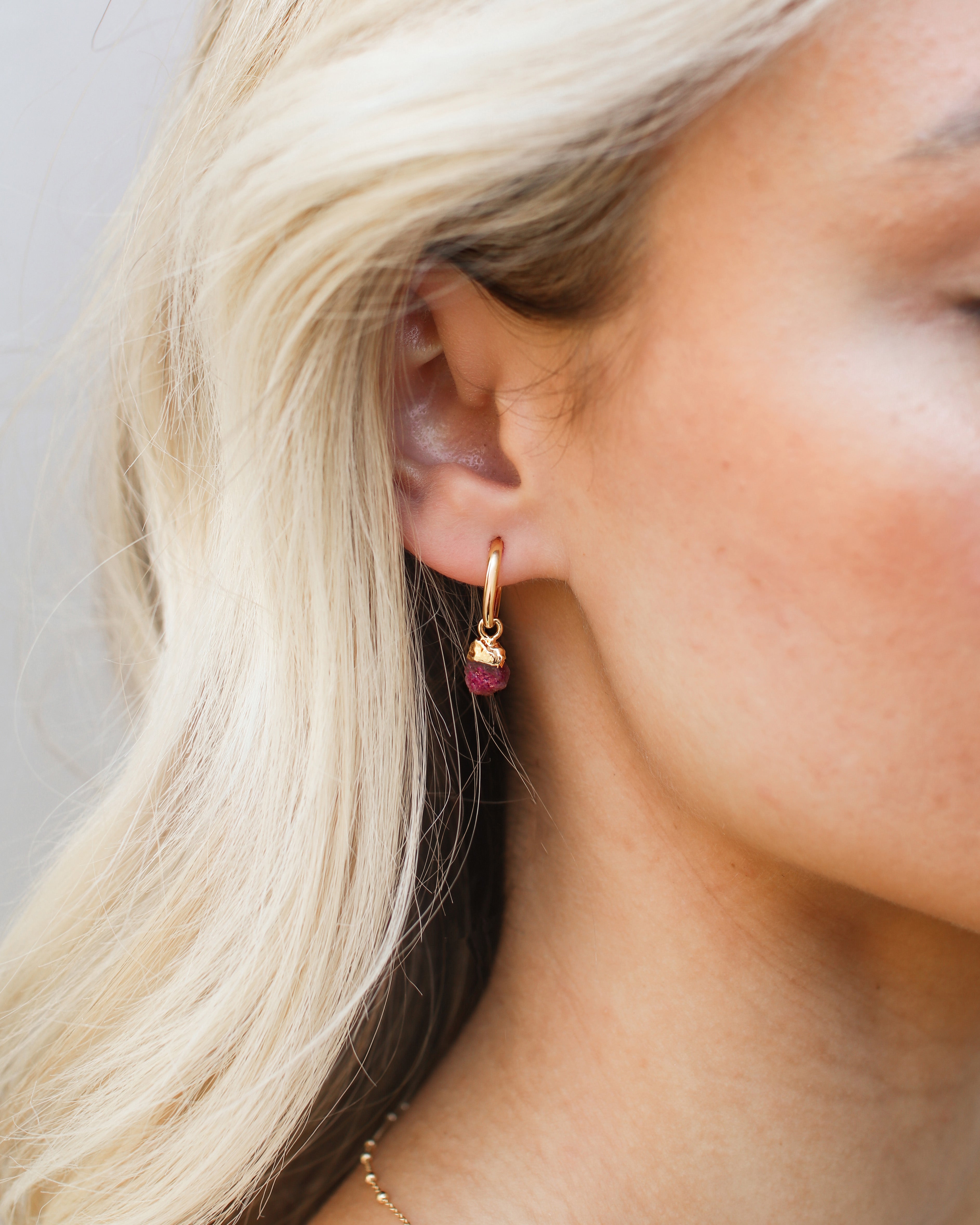 July | Ruby Birthstone Earrings