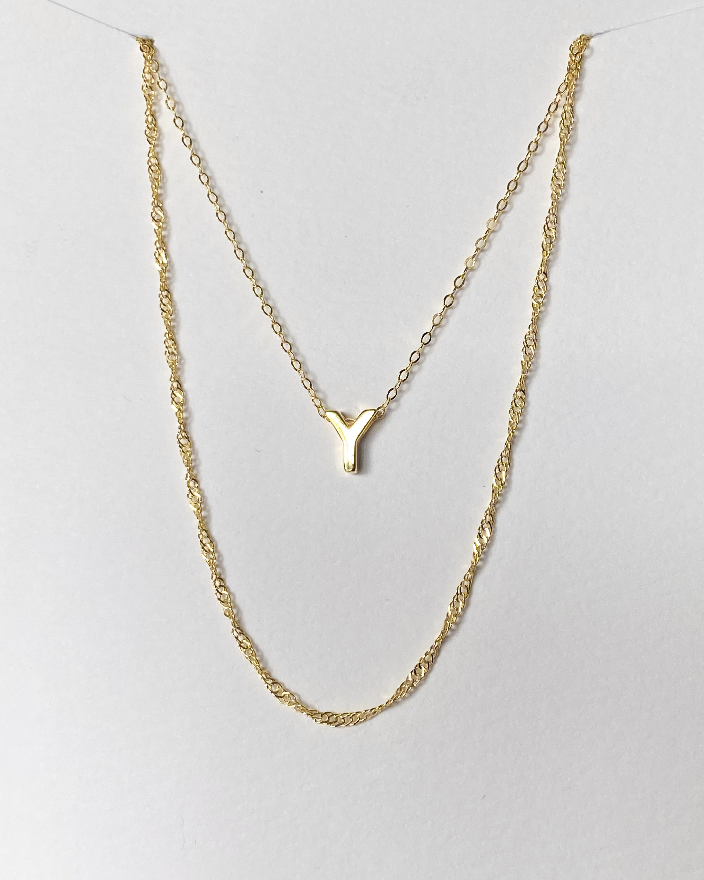 Alphabet + Long Anne Necklace Set