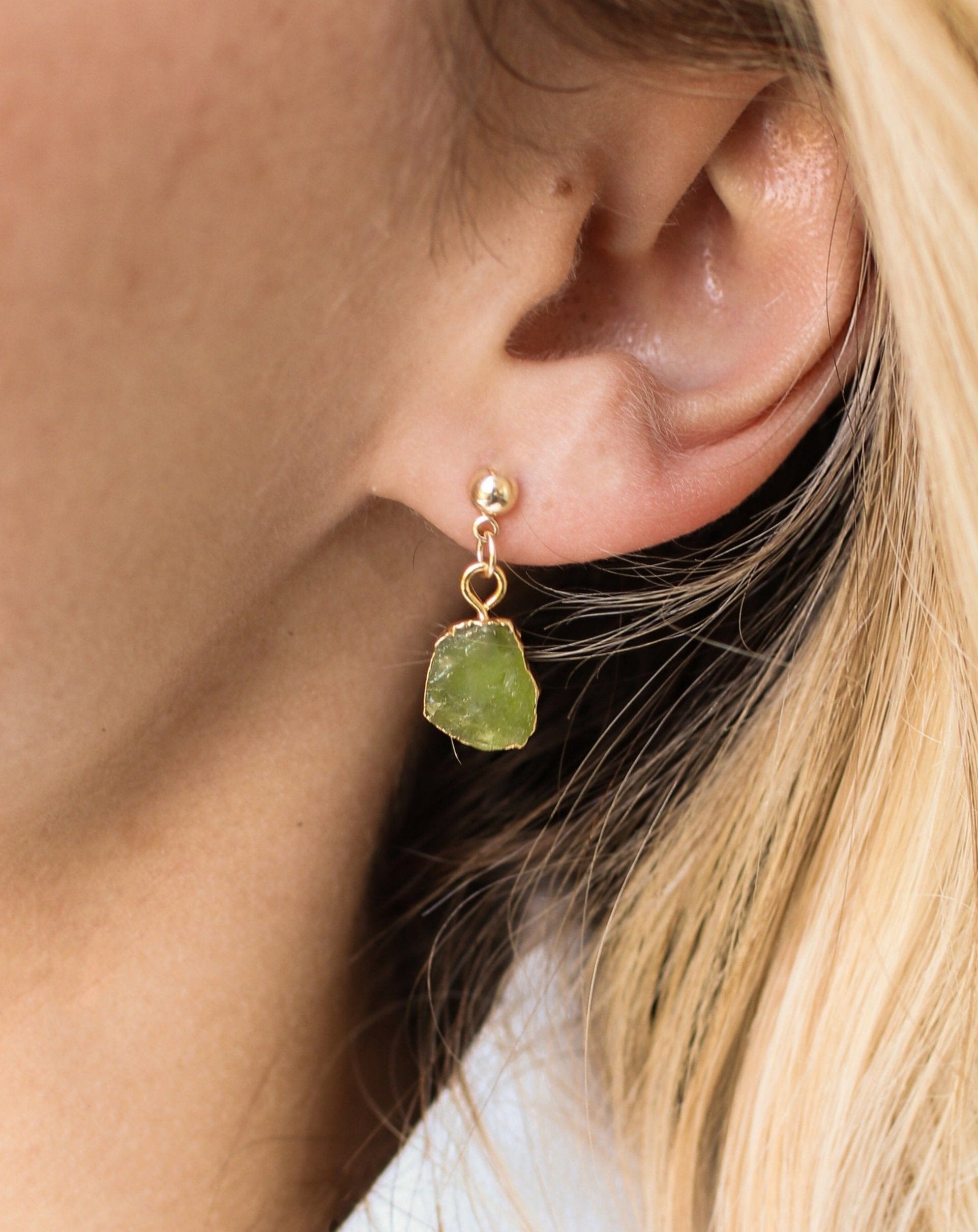 August | Peridot Birthstone Birthstone Earrings