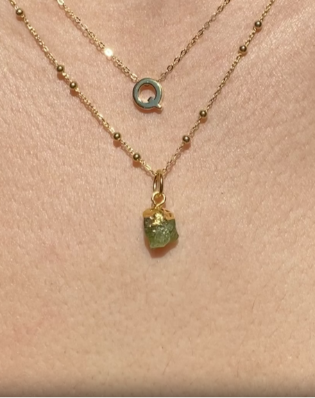 August | Peridot Birthstone Necklace