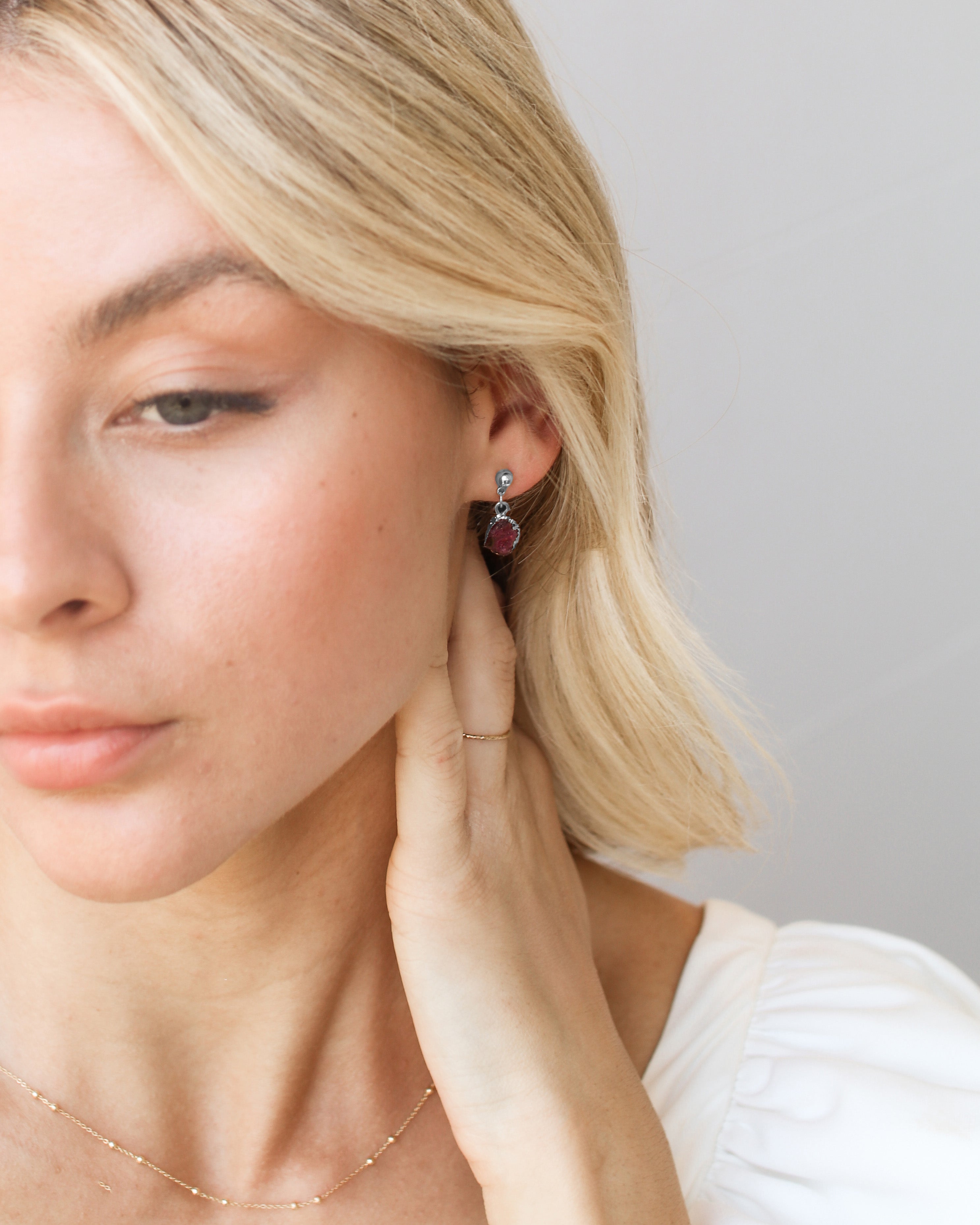 July | Ruby Birthstone Earrings