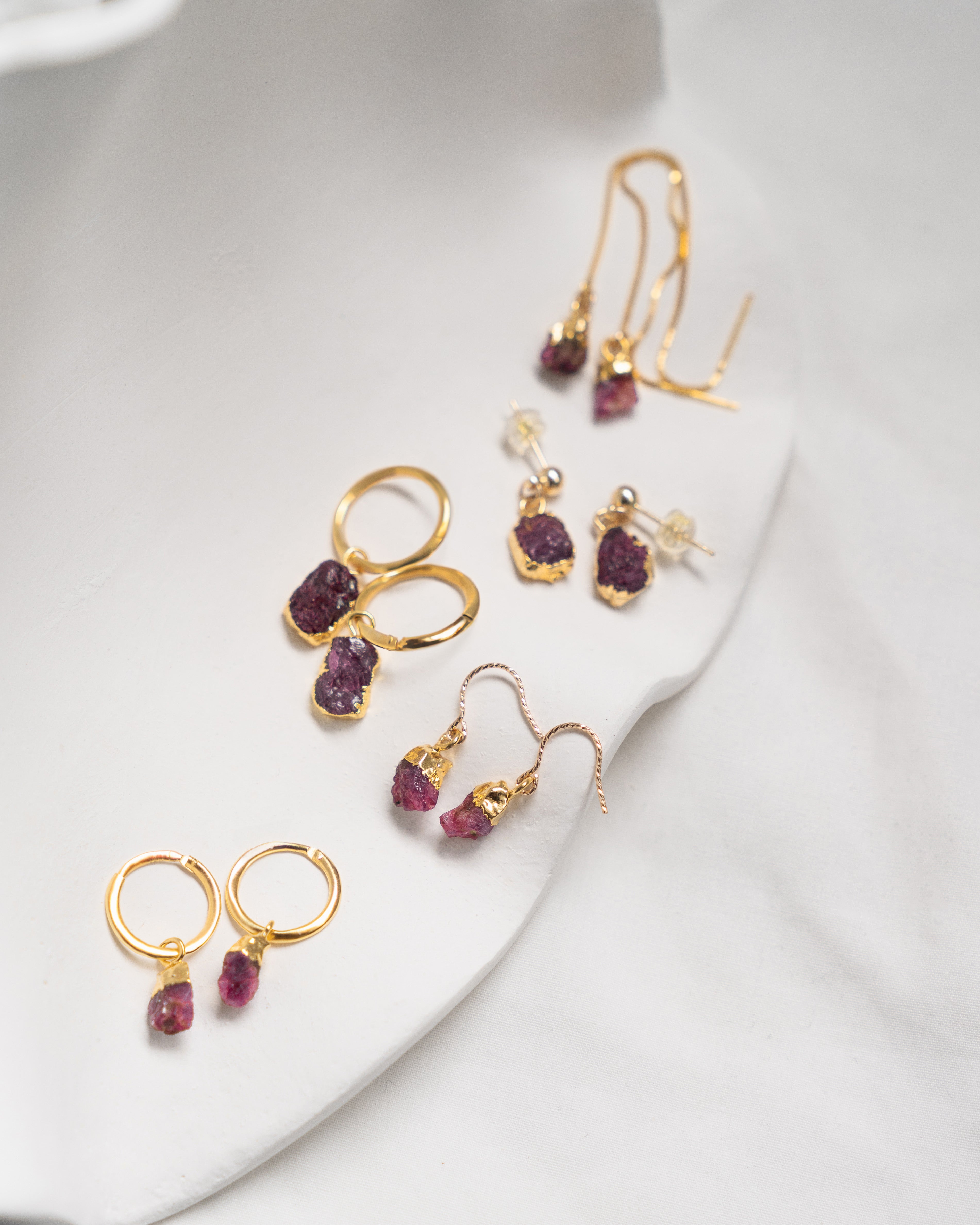 July | Ruby Birthstone Earrings