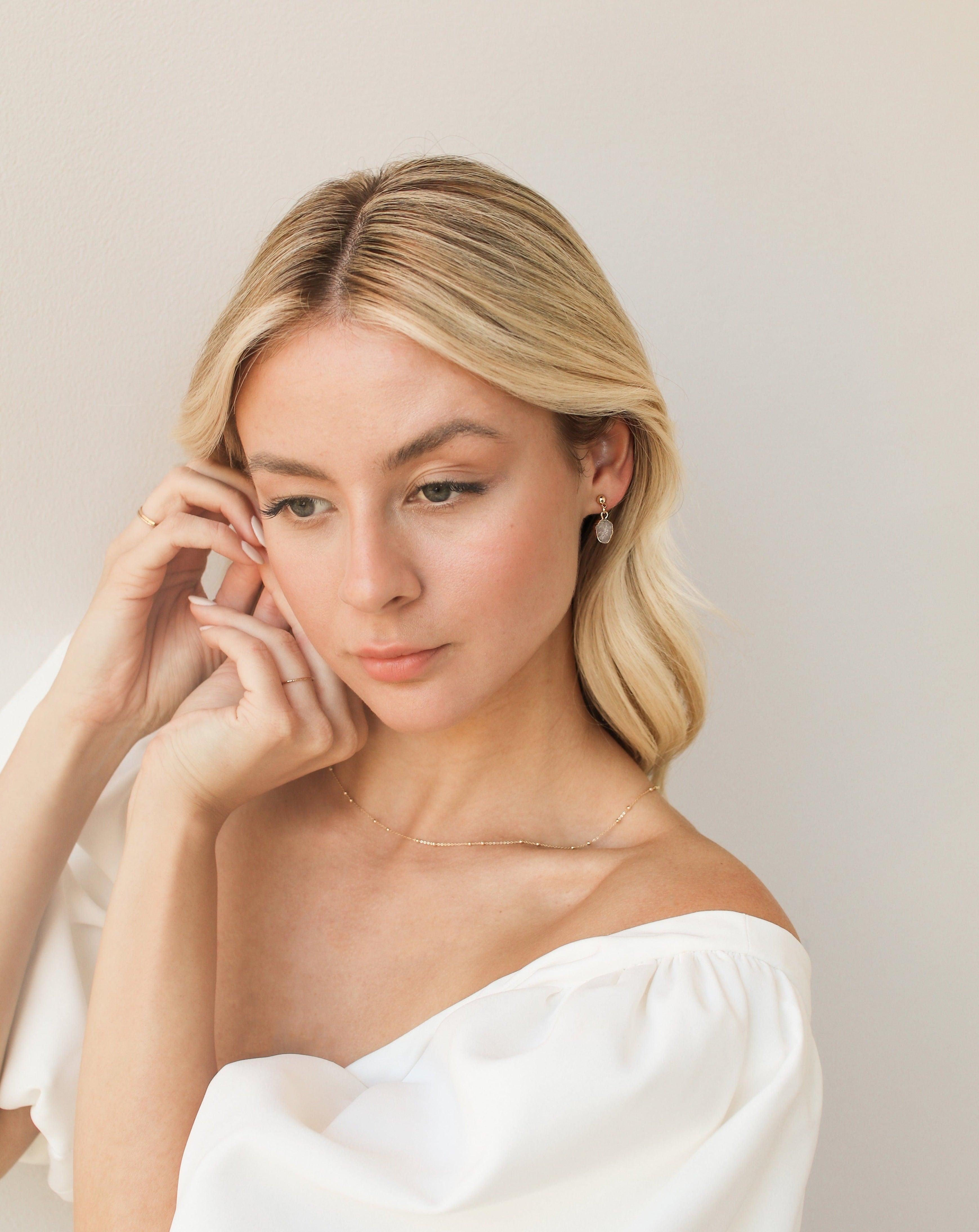 June | Moonstone Birthstone Earrings