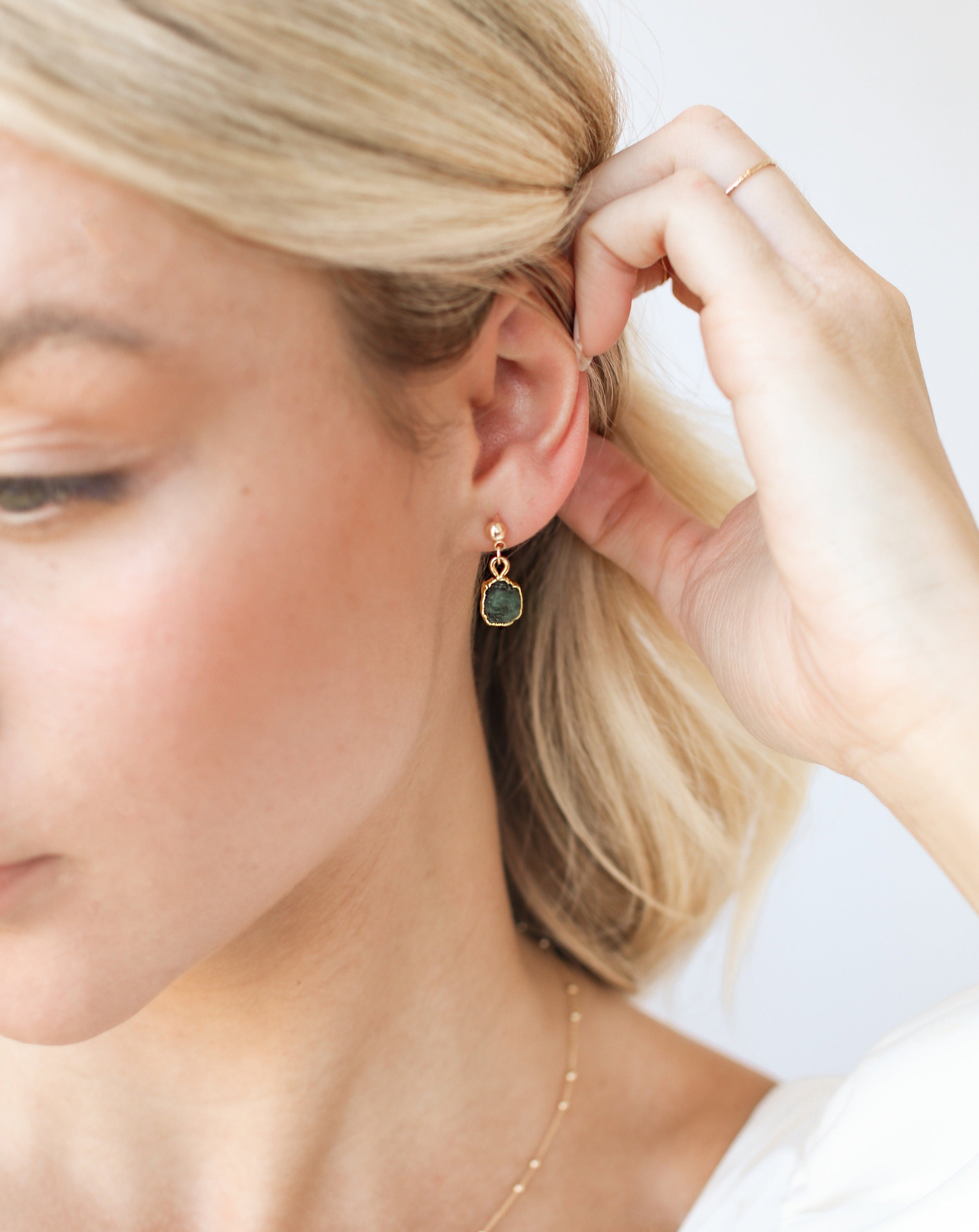 May | Emerald Birthstone Earrings
