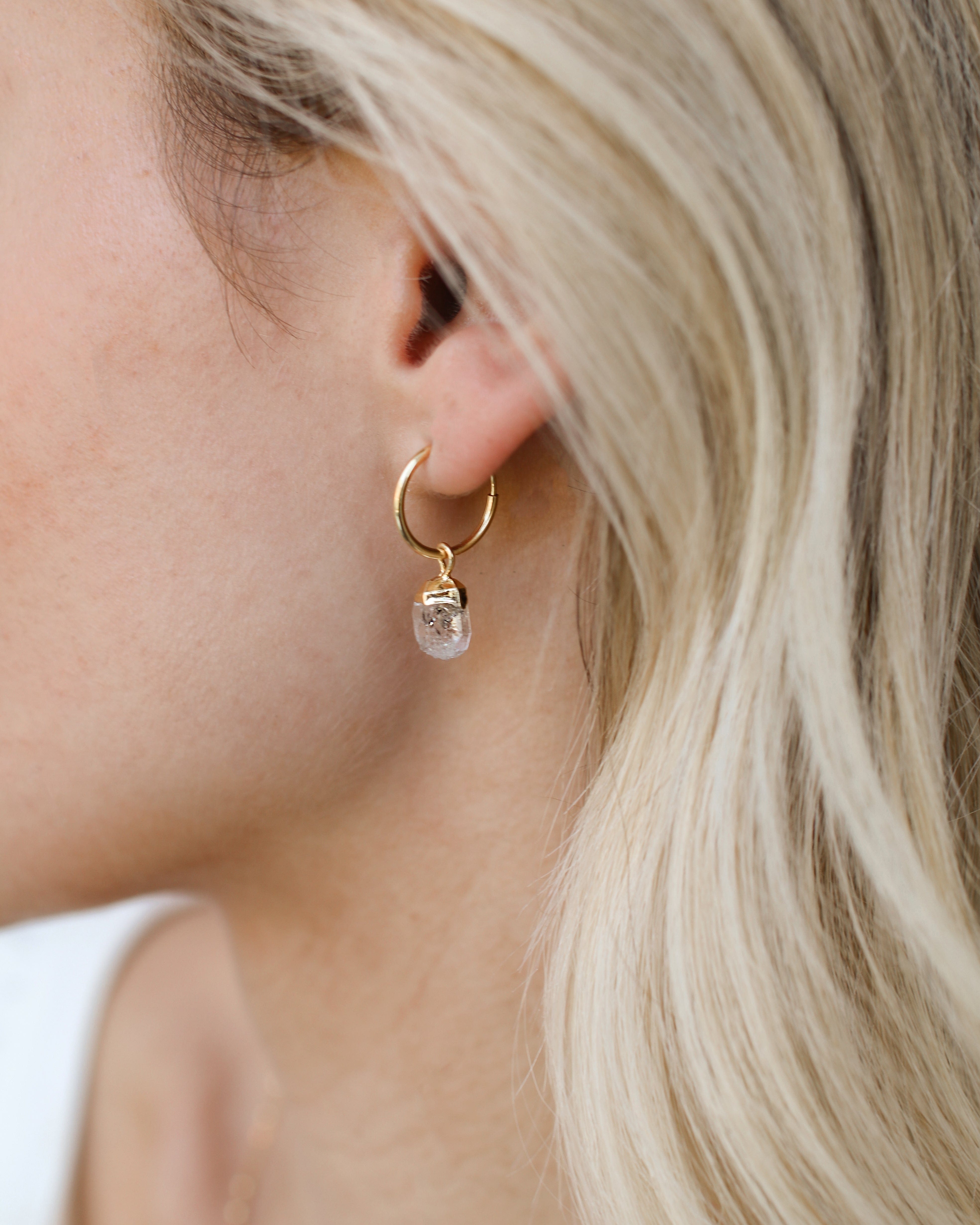 April | Herkimer Diamond Earrings