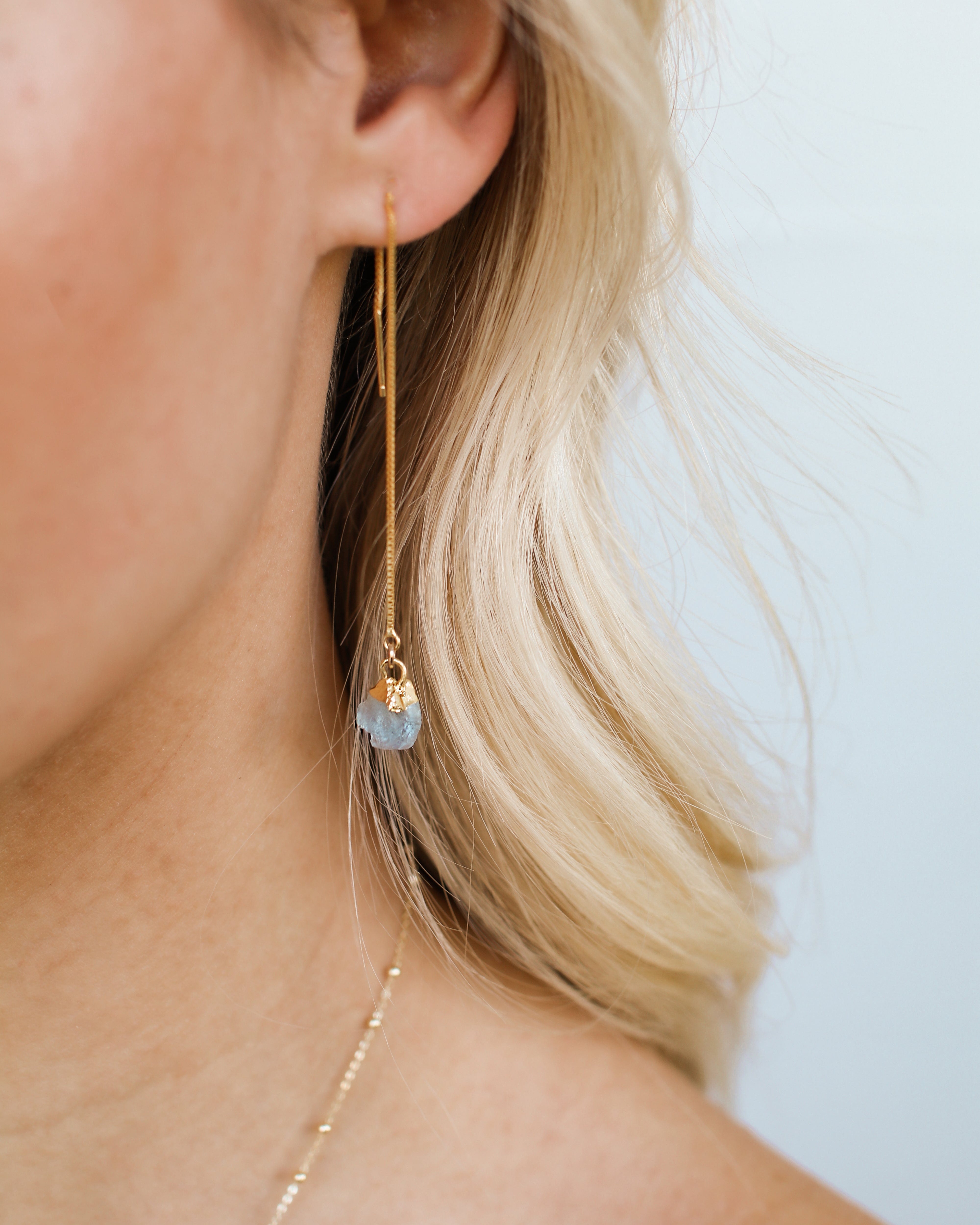 March | Aquamarine Birthstone Earrings