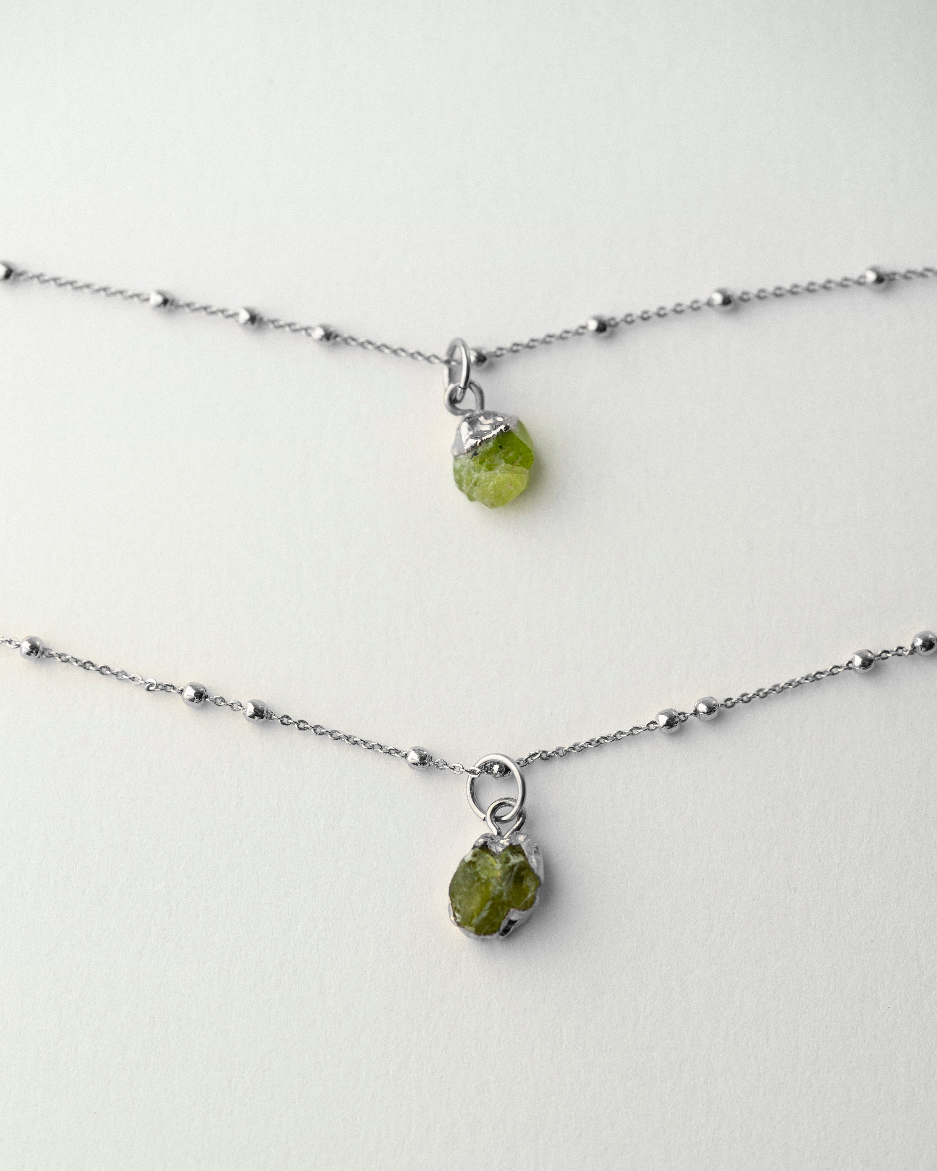 August | Peridot Birthstone Necklace