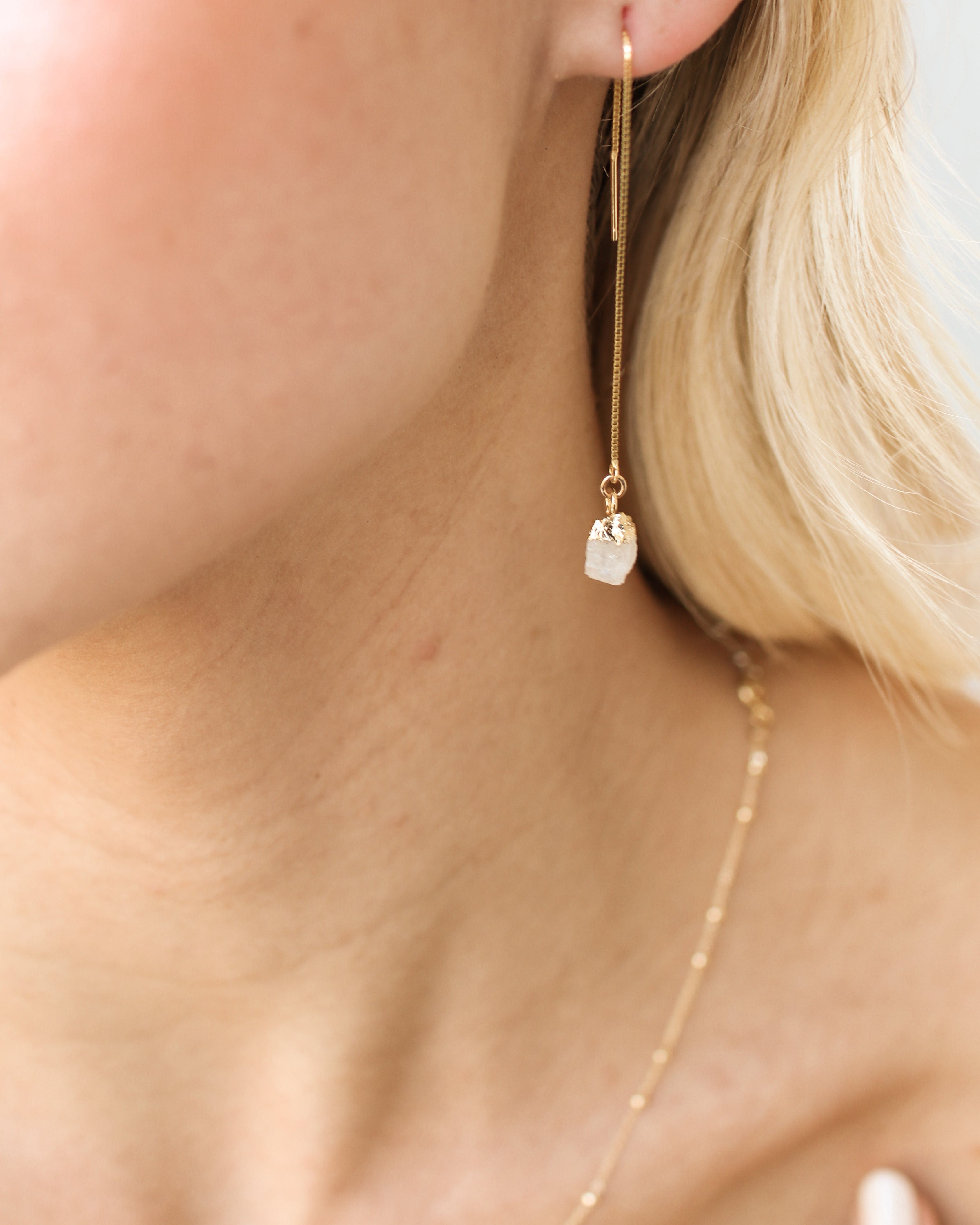 June | Moonstone Birthstone Earrings