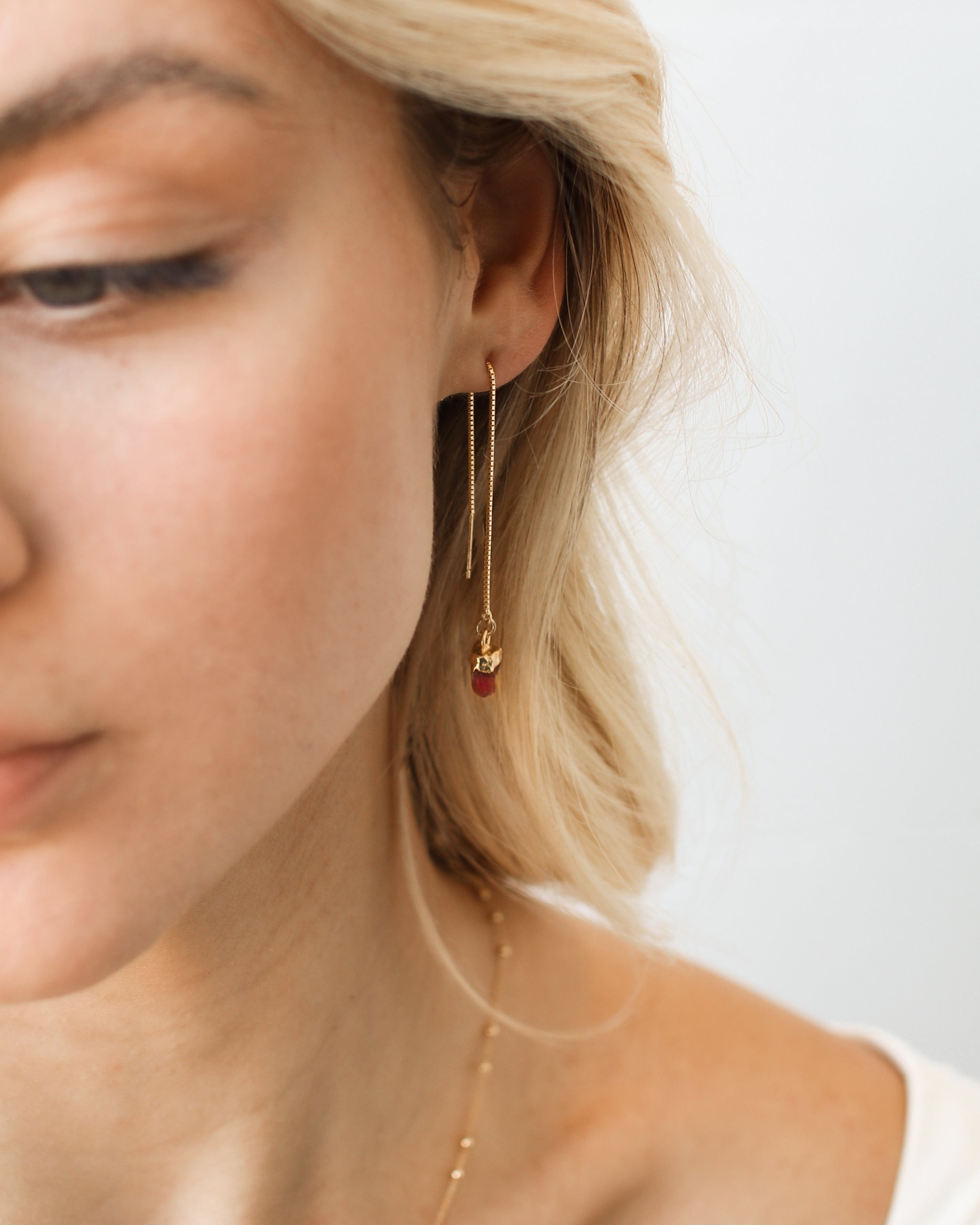 July | Ruby Birthstone Earrings