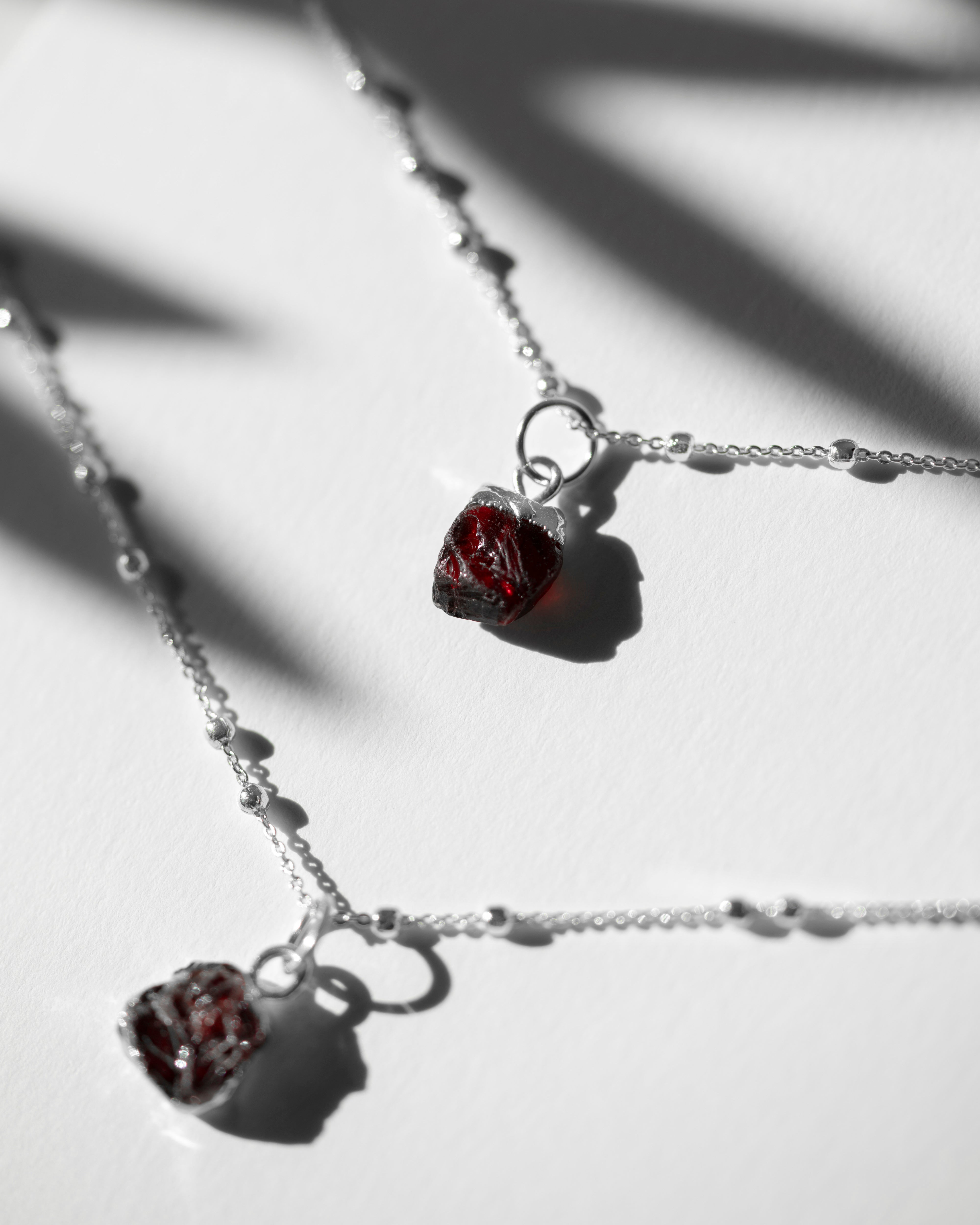 January | Garnet Birthstone Necklace