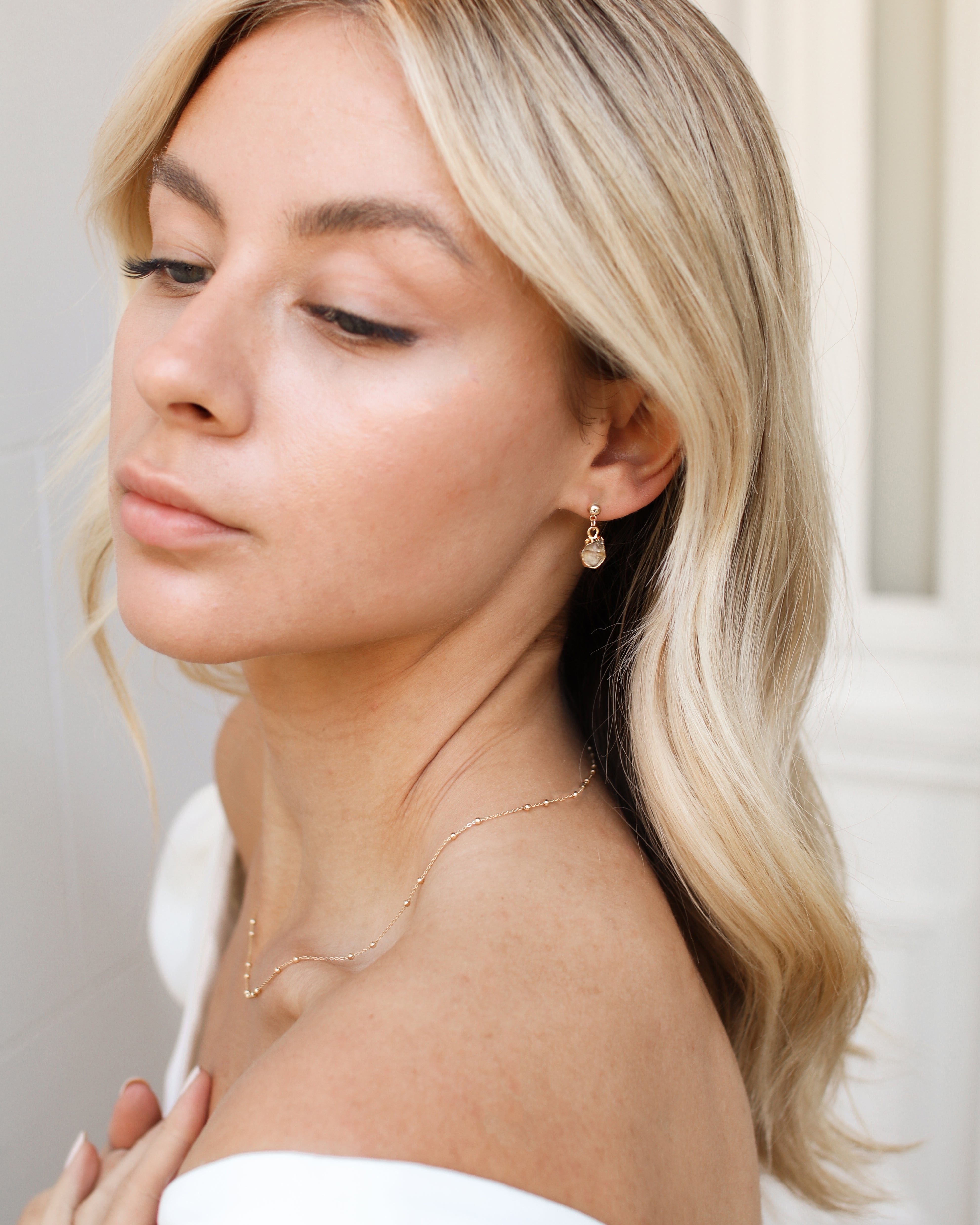April | Herkimer Diamond Birth stone Earrings
