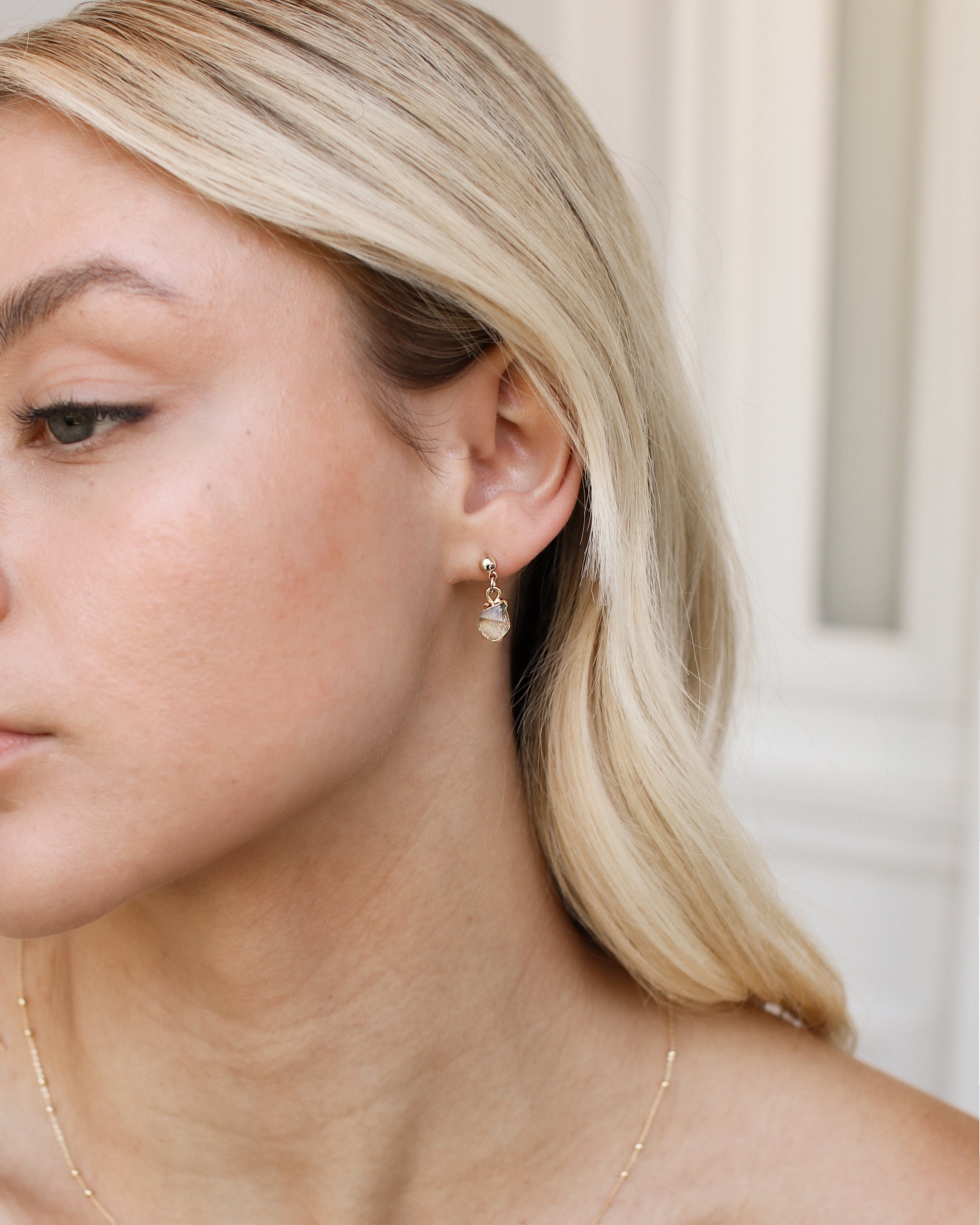 April | Herkimer Diamond Birth stone Earrings