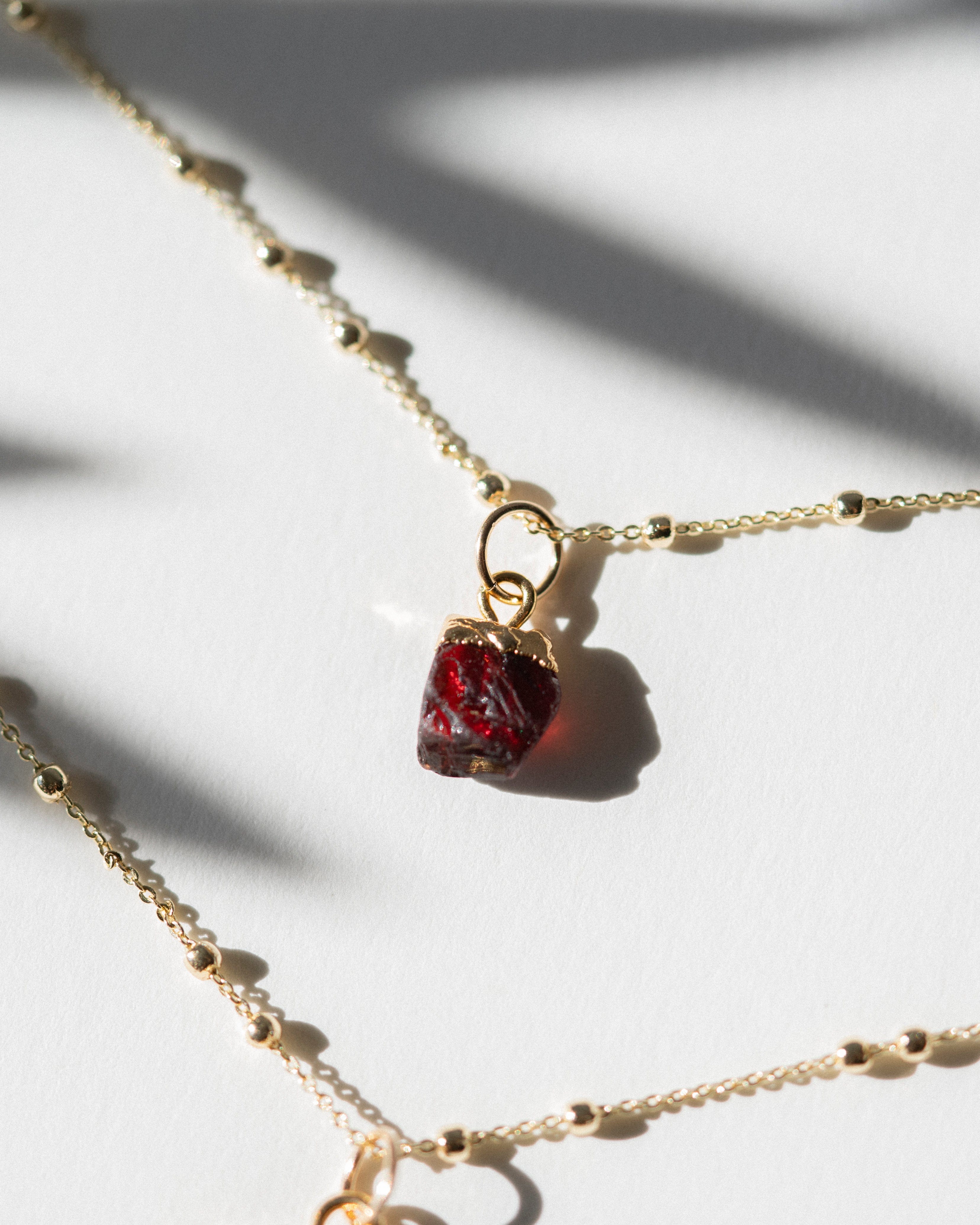January | Garnet Birthstone Necklace