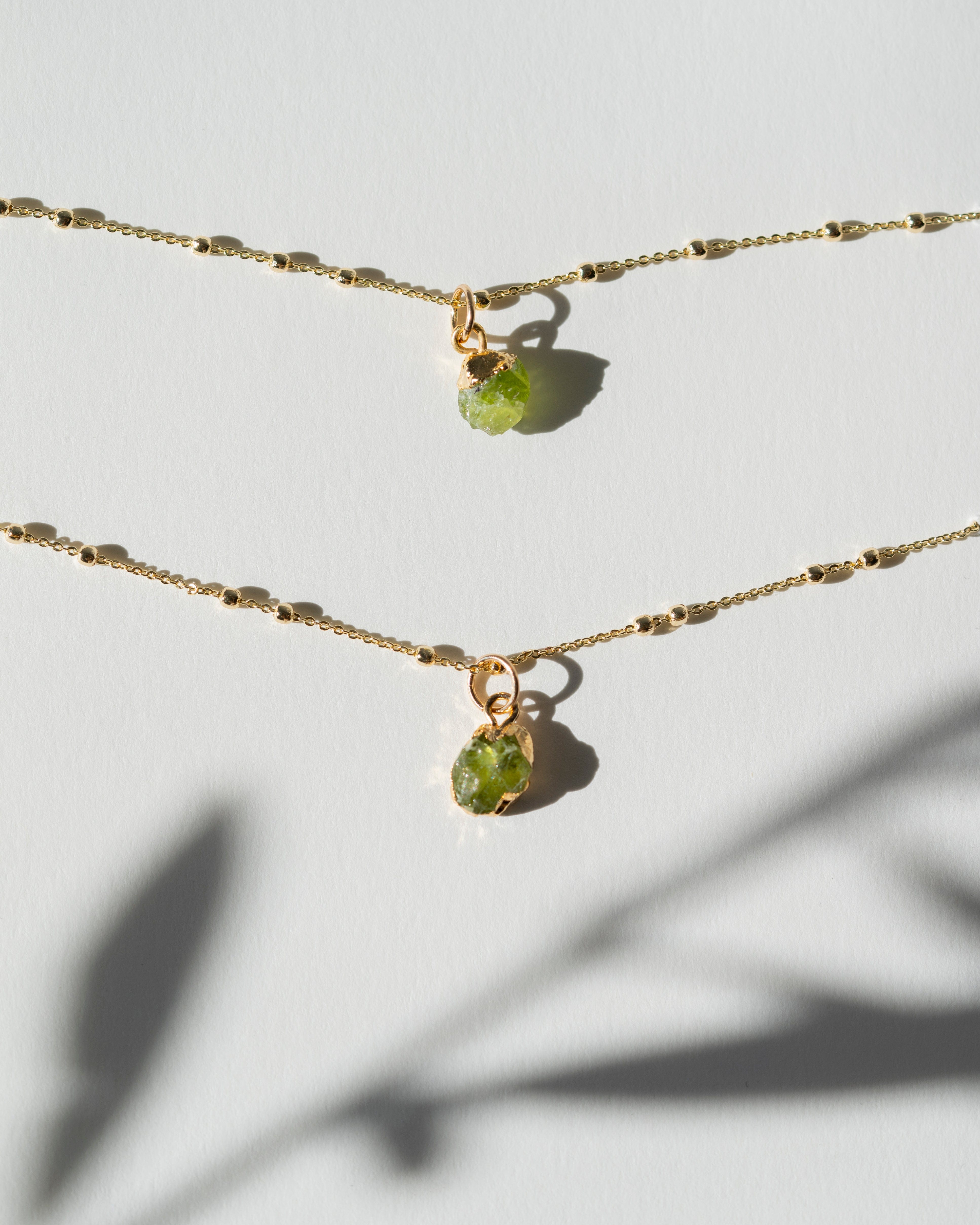 August | Peridot Birthstone Necklace