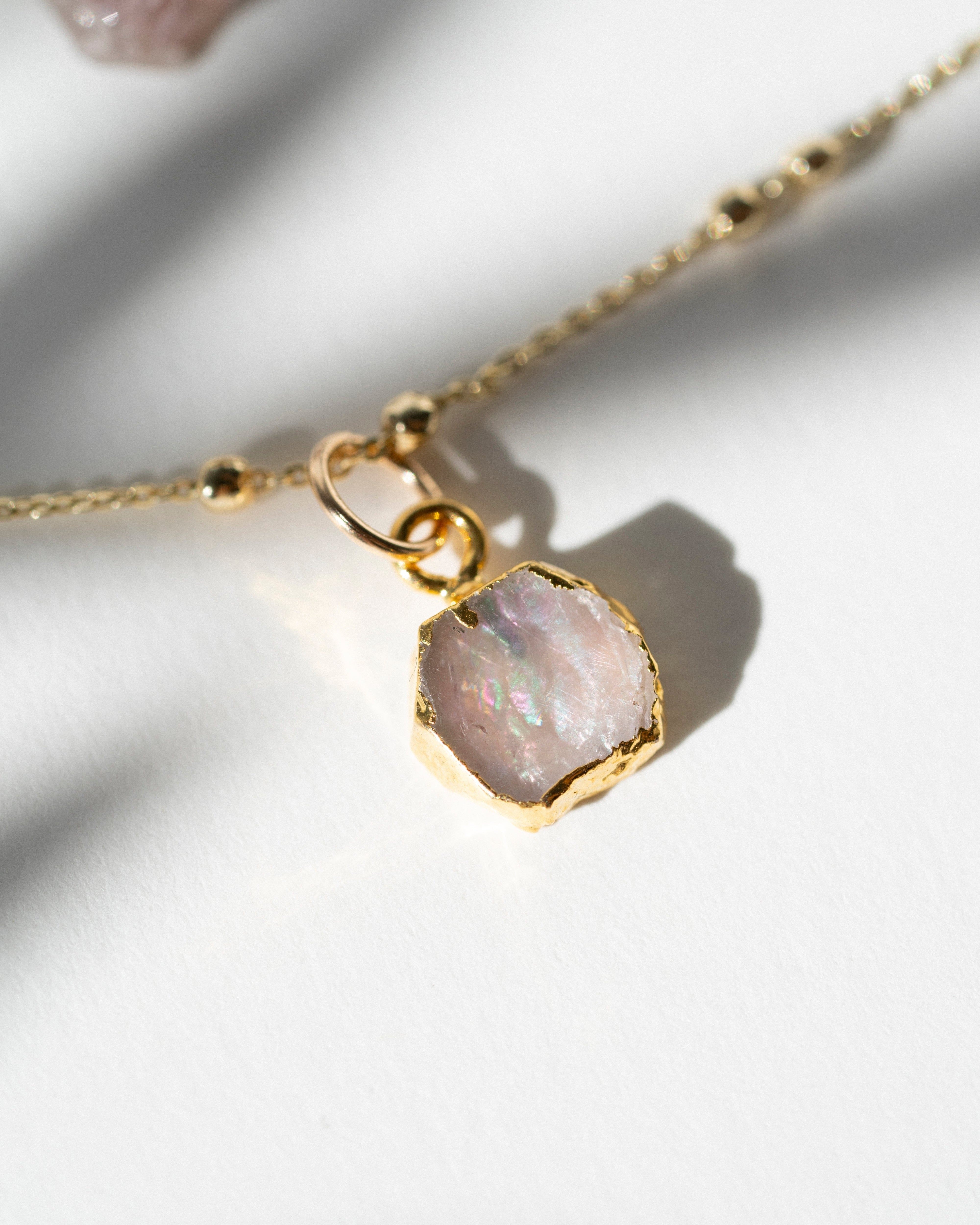 October Birthstone | Rose Quartz Necklace
