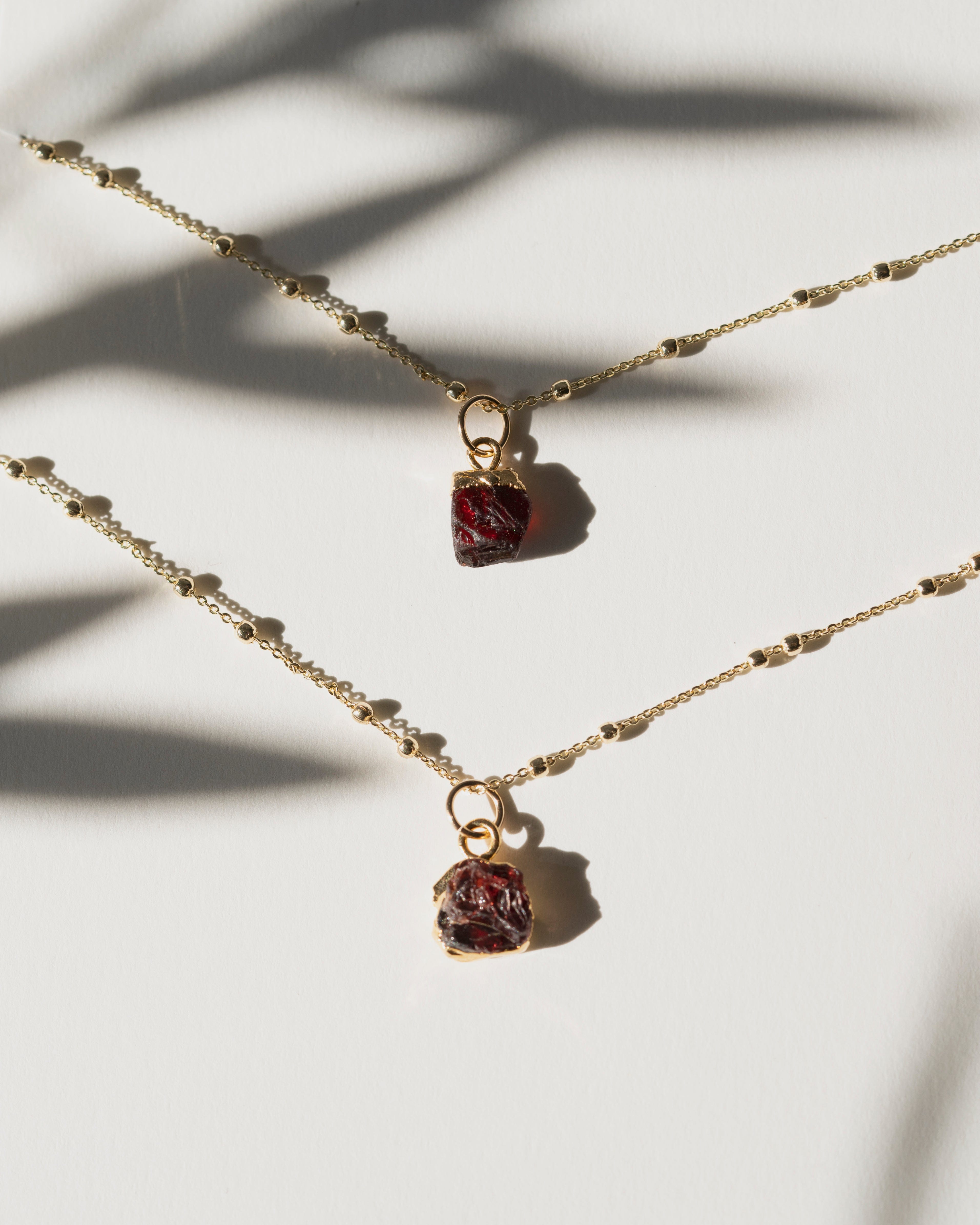 January | Garnet Birthstone Necklace