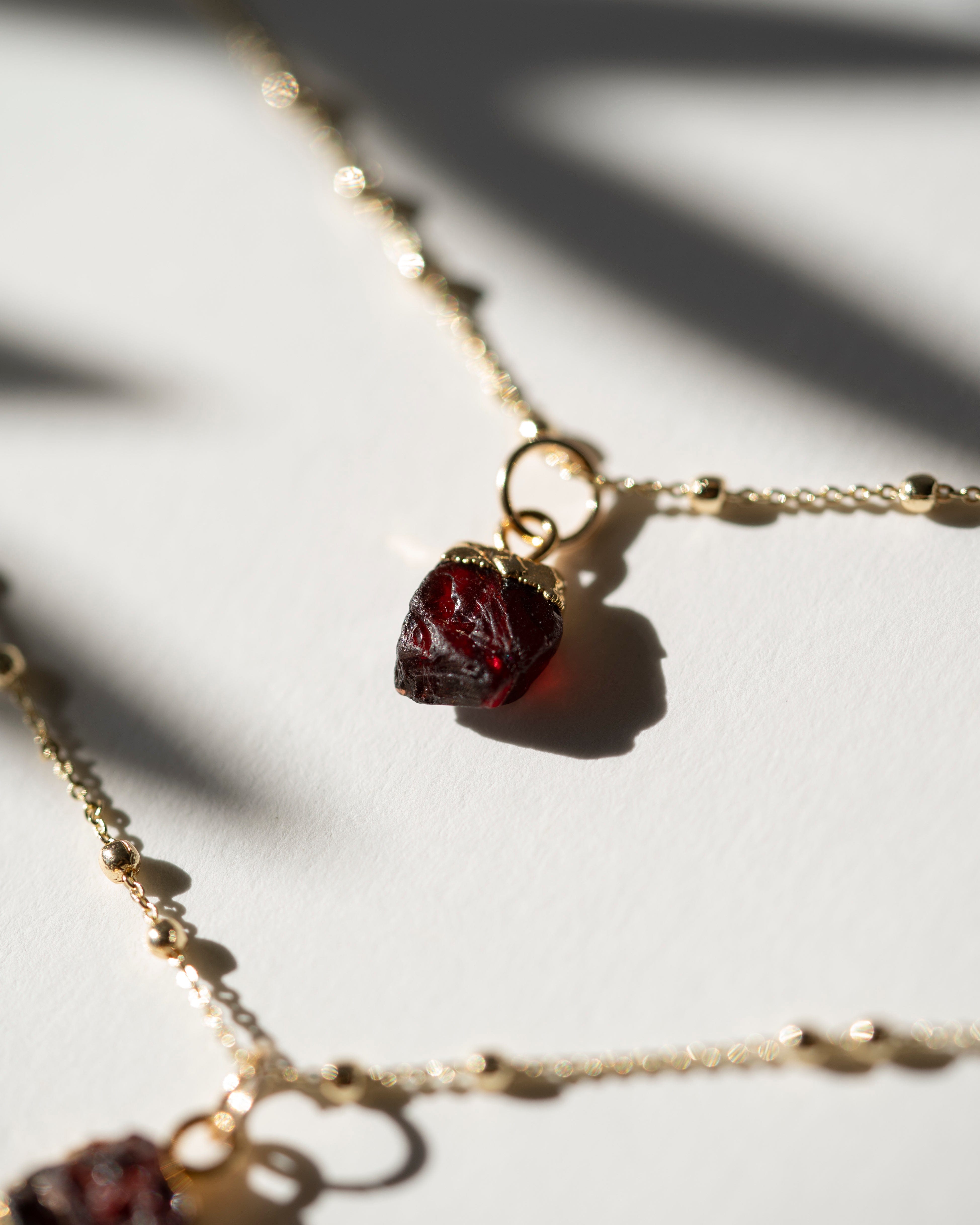 January | Garnet Birthstone Necklace