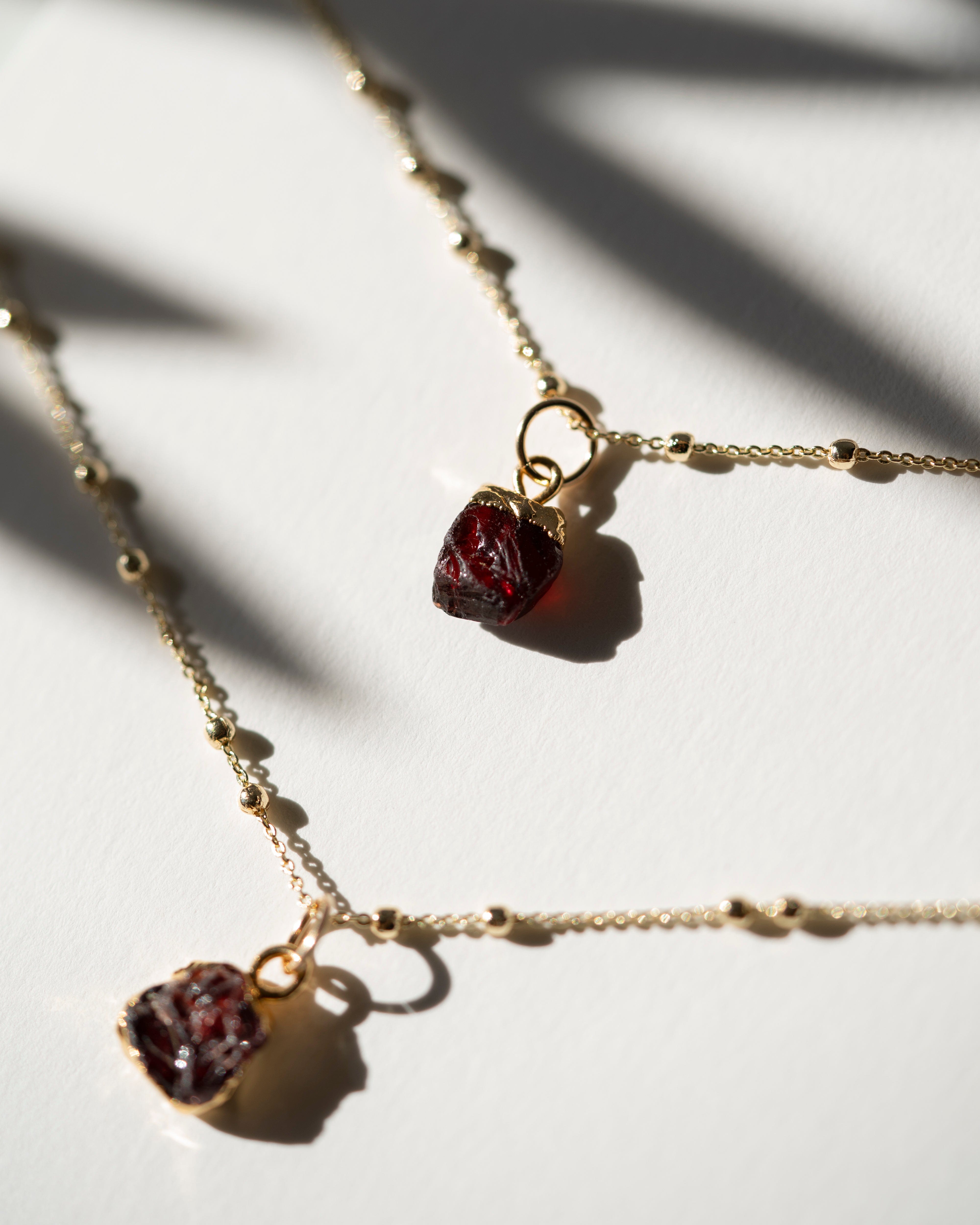 January | Garnet Birthstone Necklace