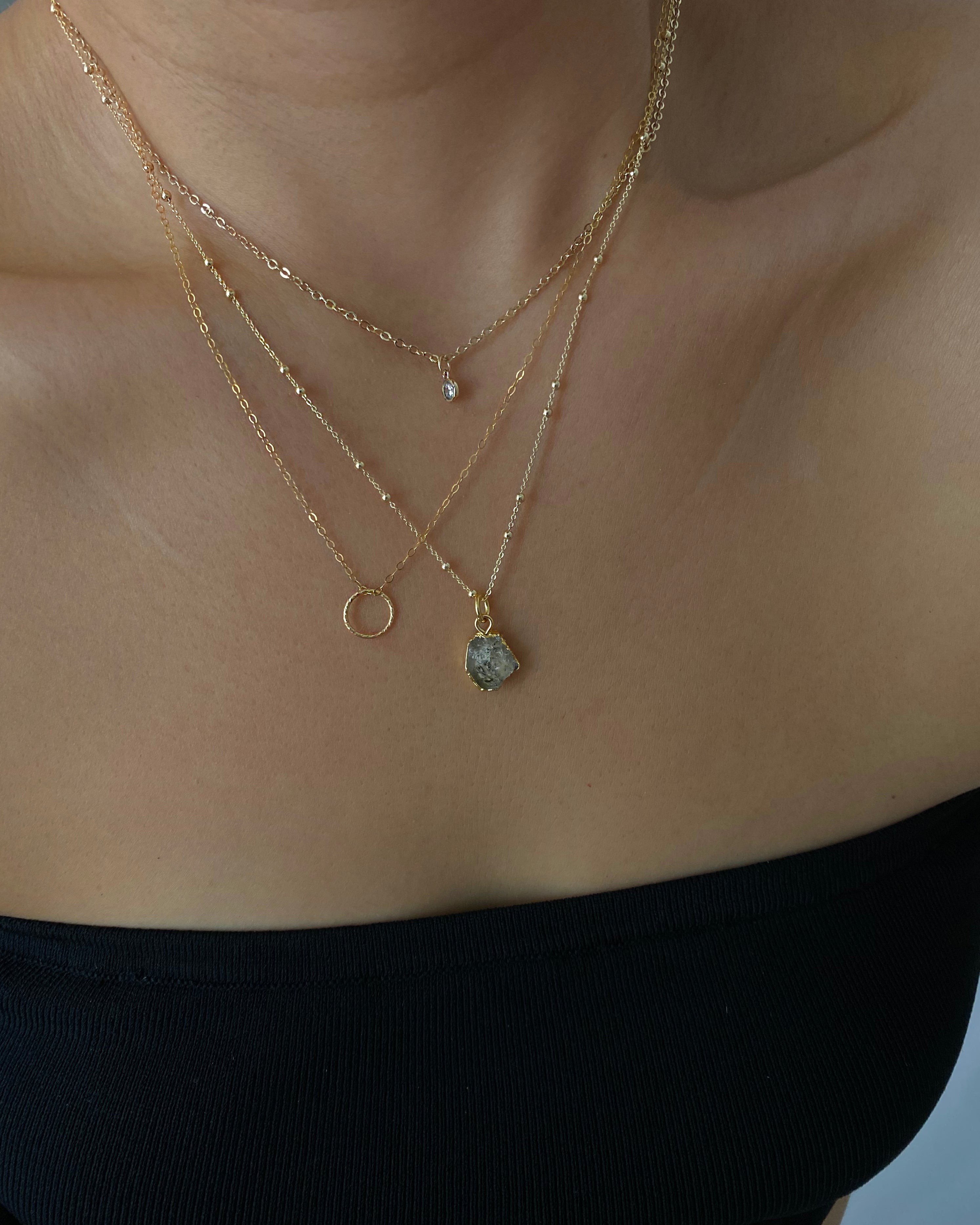 April | Herkimer Diamond Birthstone Necklace