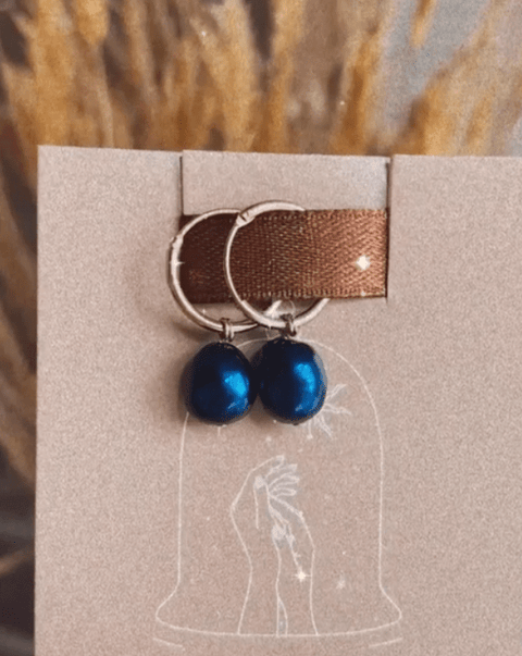 Tiffany Black Pearl Hoops