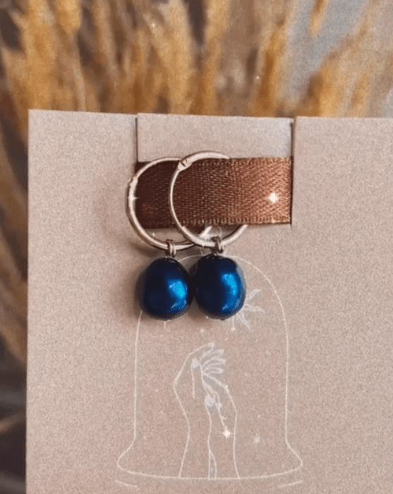 Tiffany Black Pearl Hoops