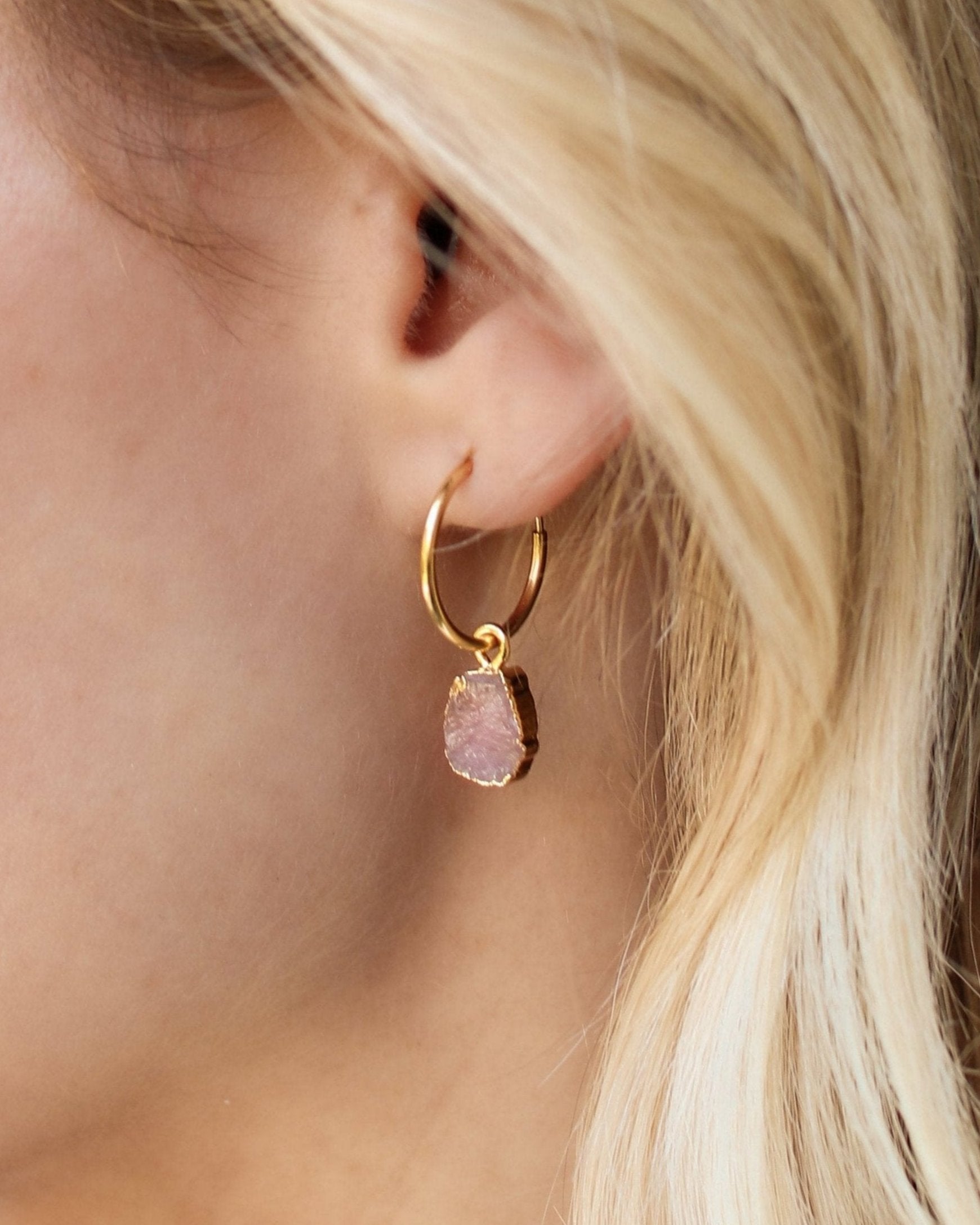 October | Rose Quartz Earrings