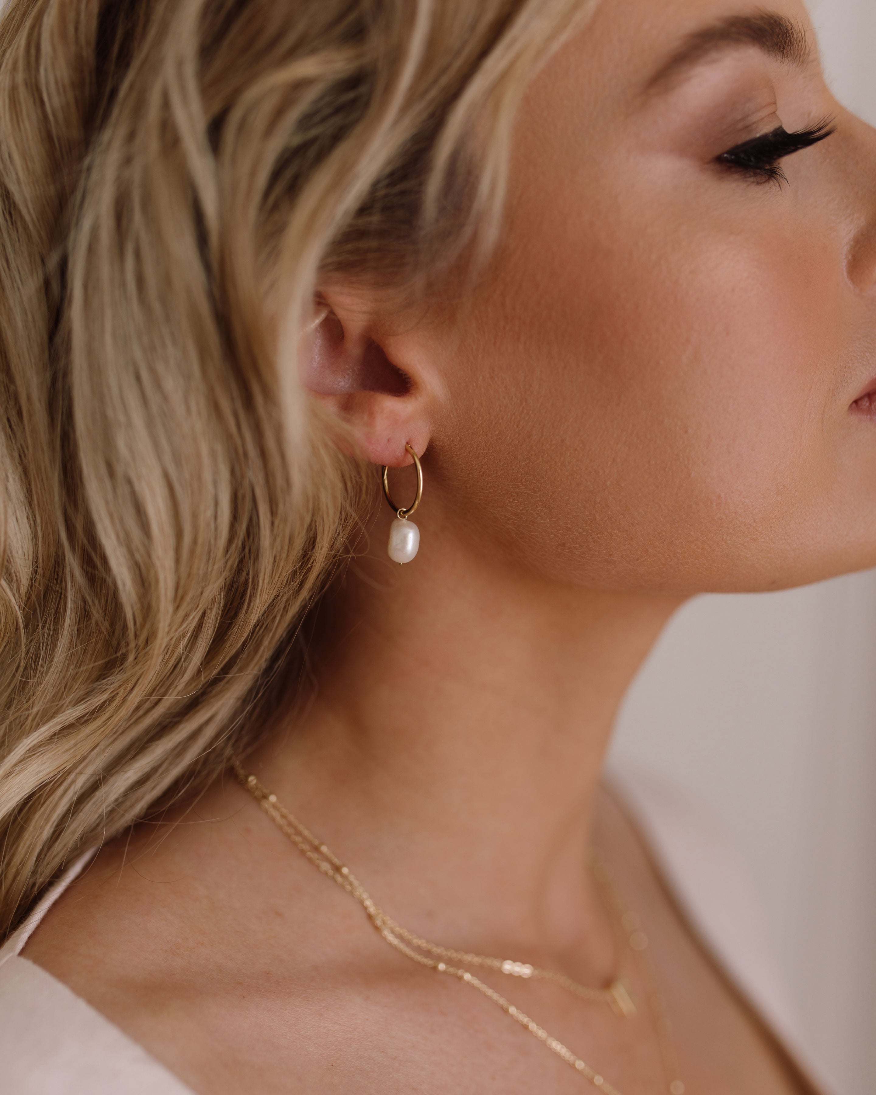 Tiffany Pearl Hoops