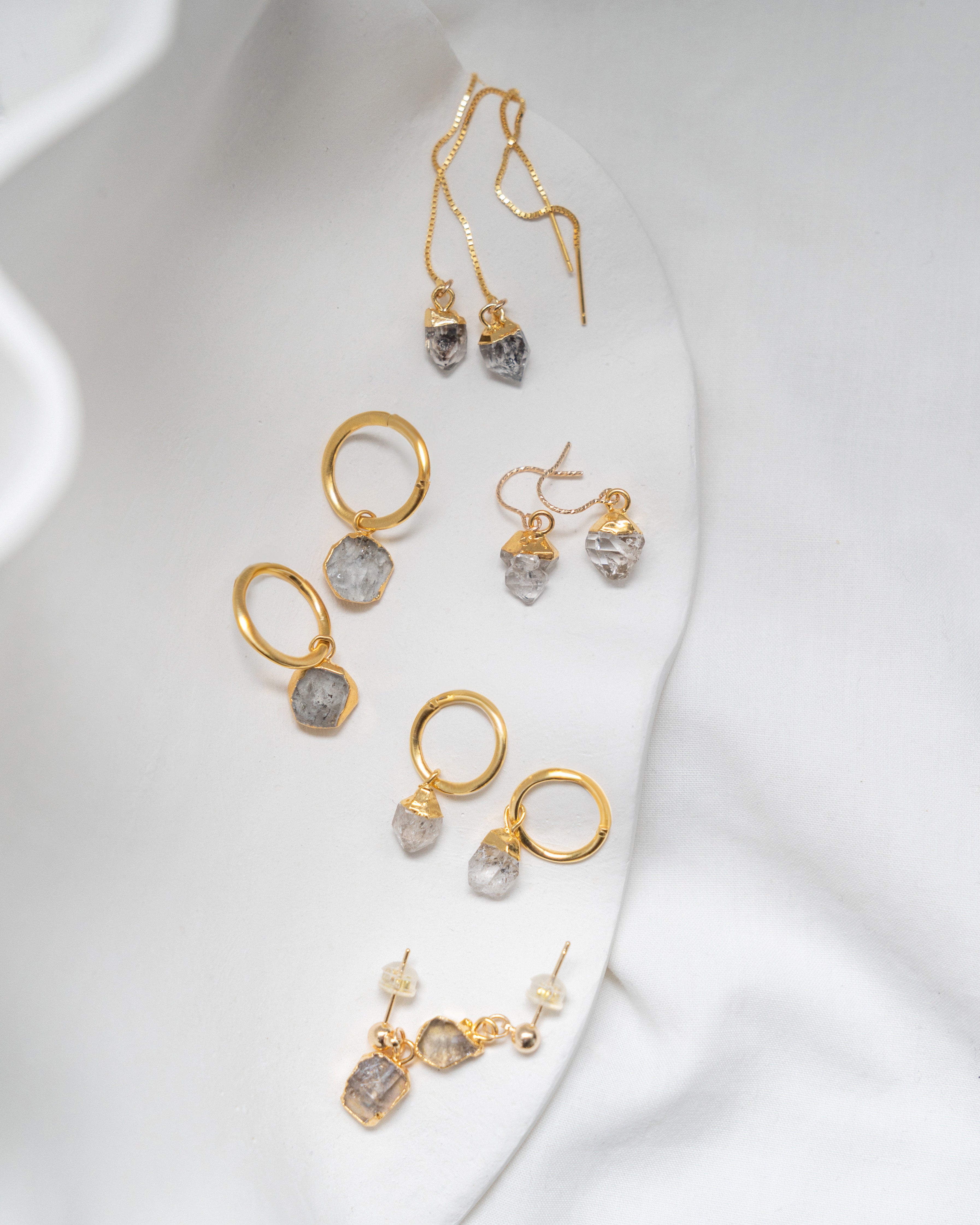 April | Herkimer Diamond Birth stone Earrings