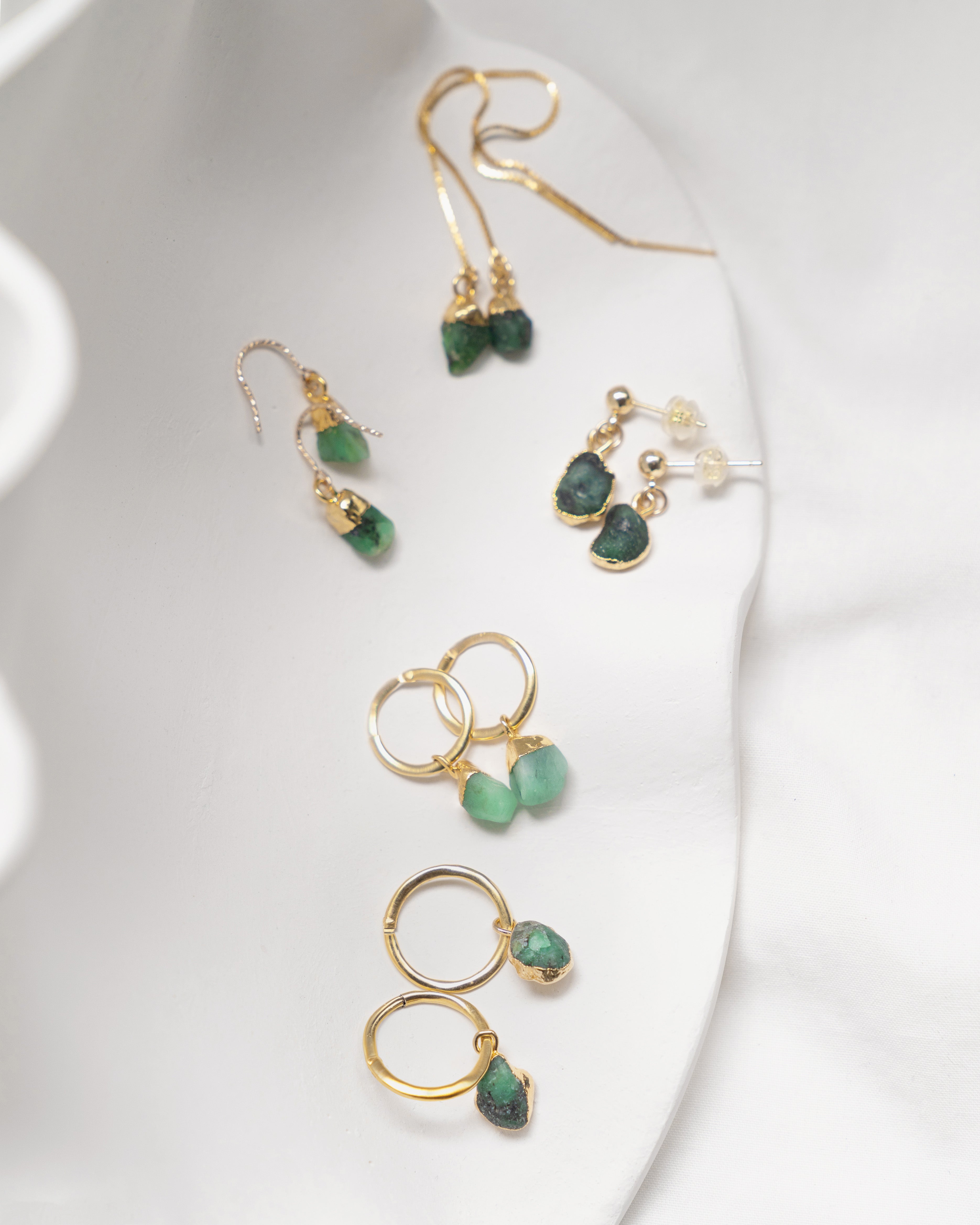 May | Emerald Birthstone Earrings