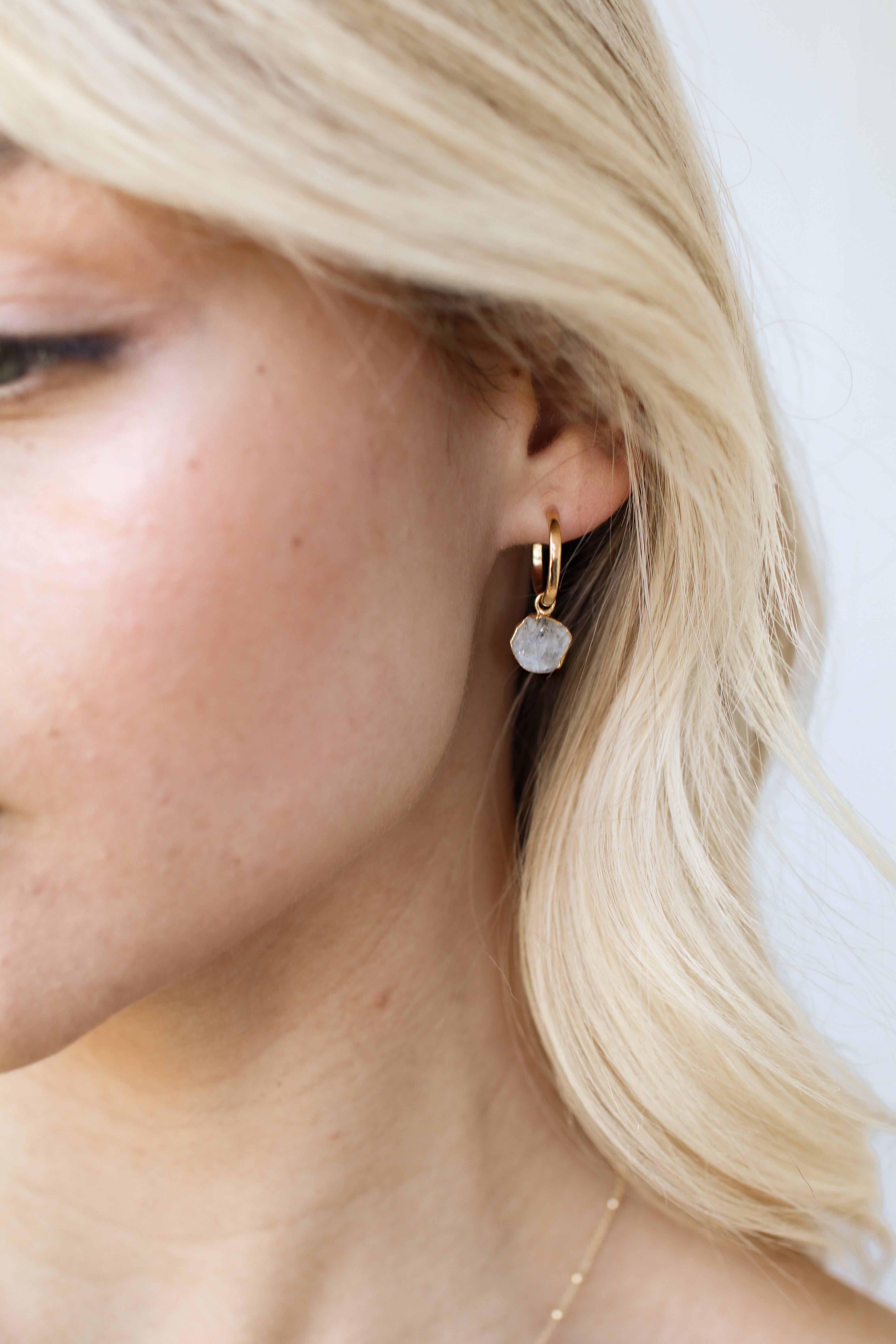 June | Moonstone Birthstone Earrings