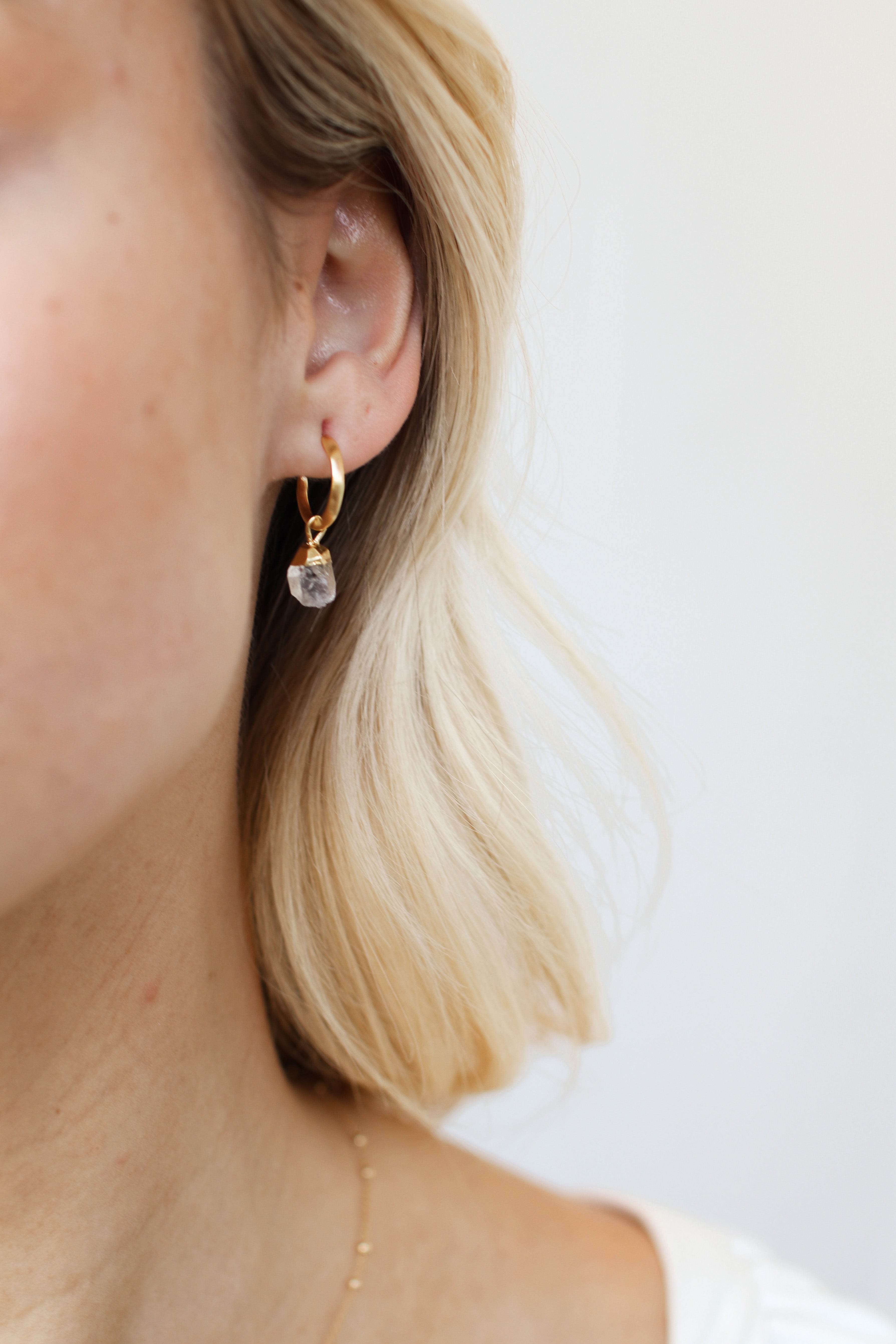 April | Herkimer Diamond Birth stone Earrings