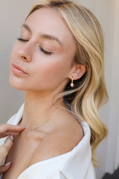 Rose Quartz Earrings | October Birthstone