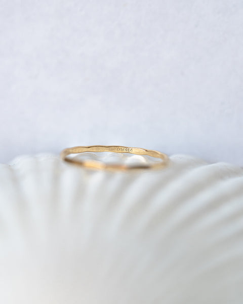 Hammered Minimal Stacking Ring