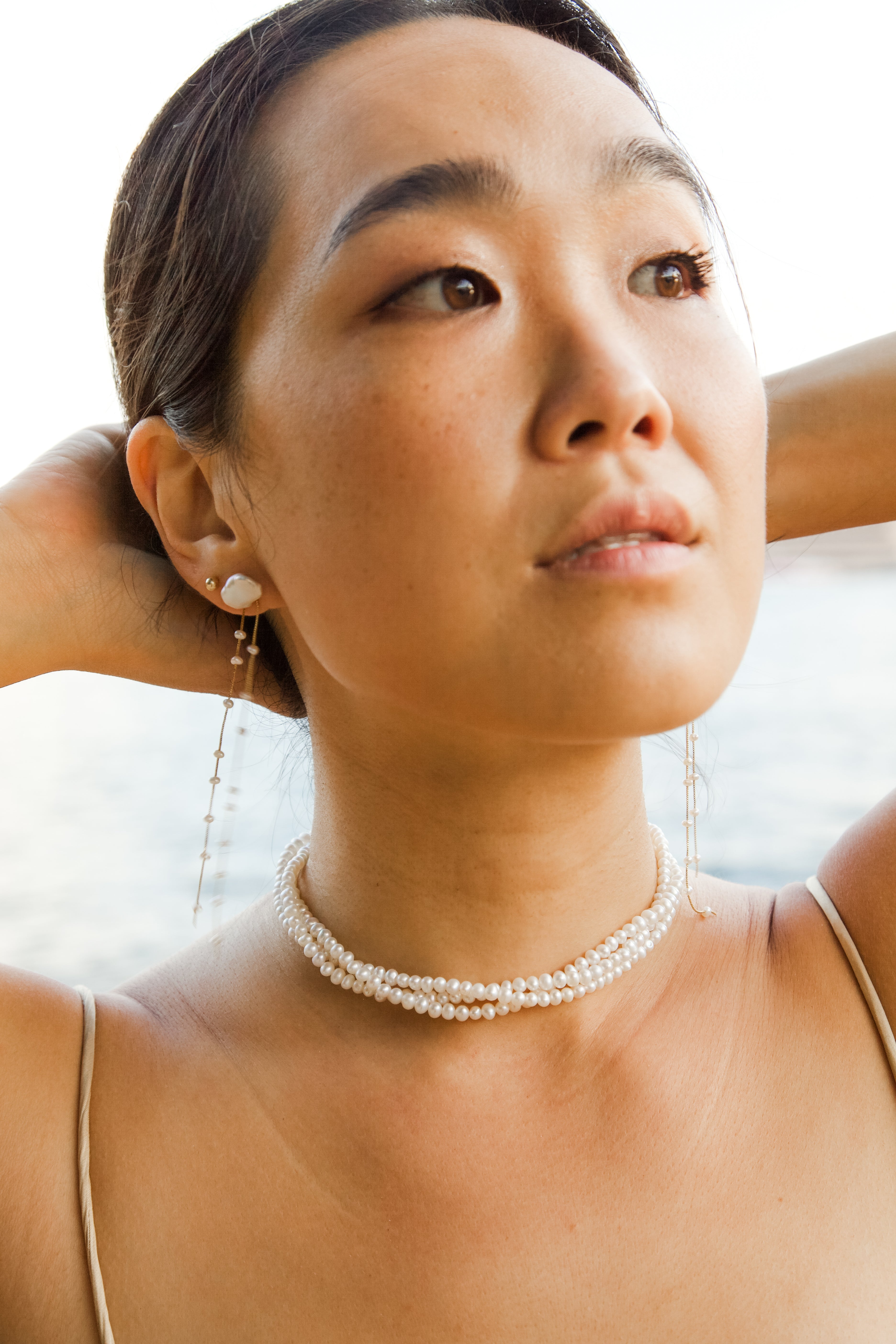 Adeline 3 Row Pearl Choker