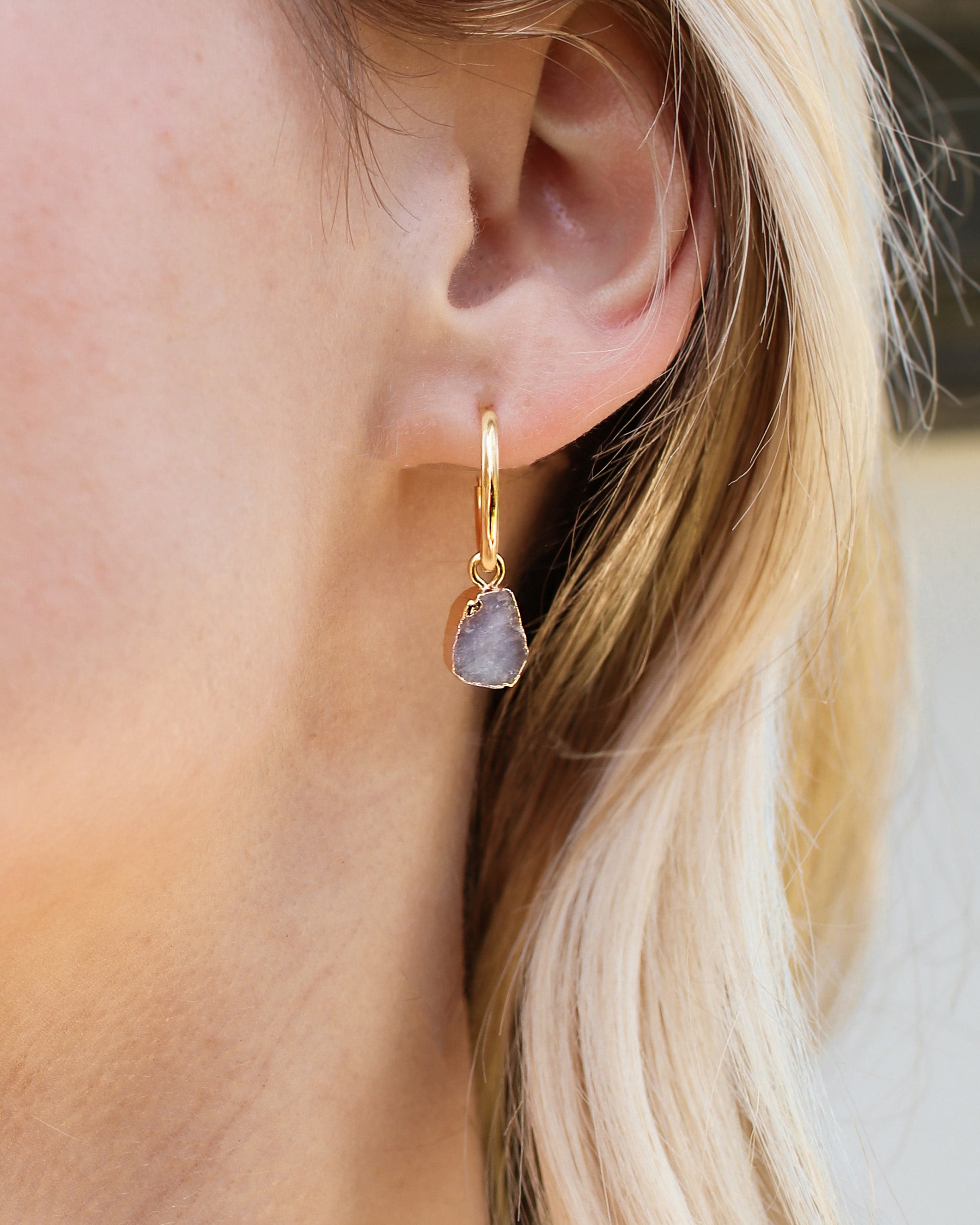 June | Moonstone Birthstone Earrings