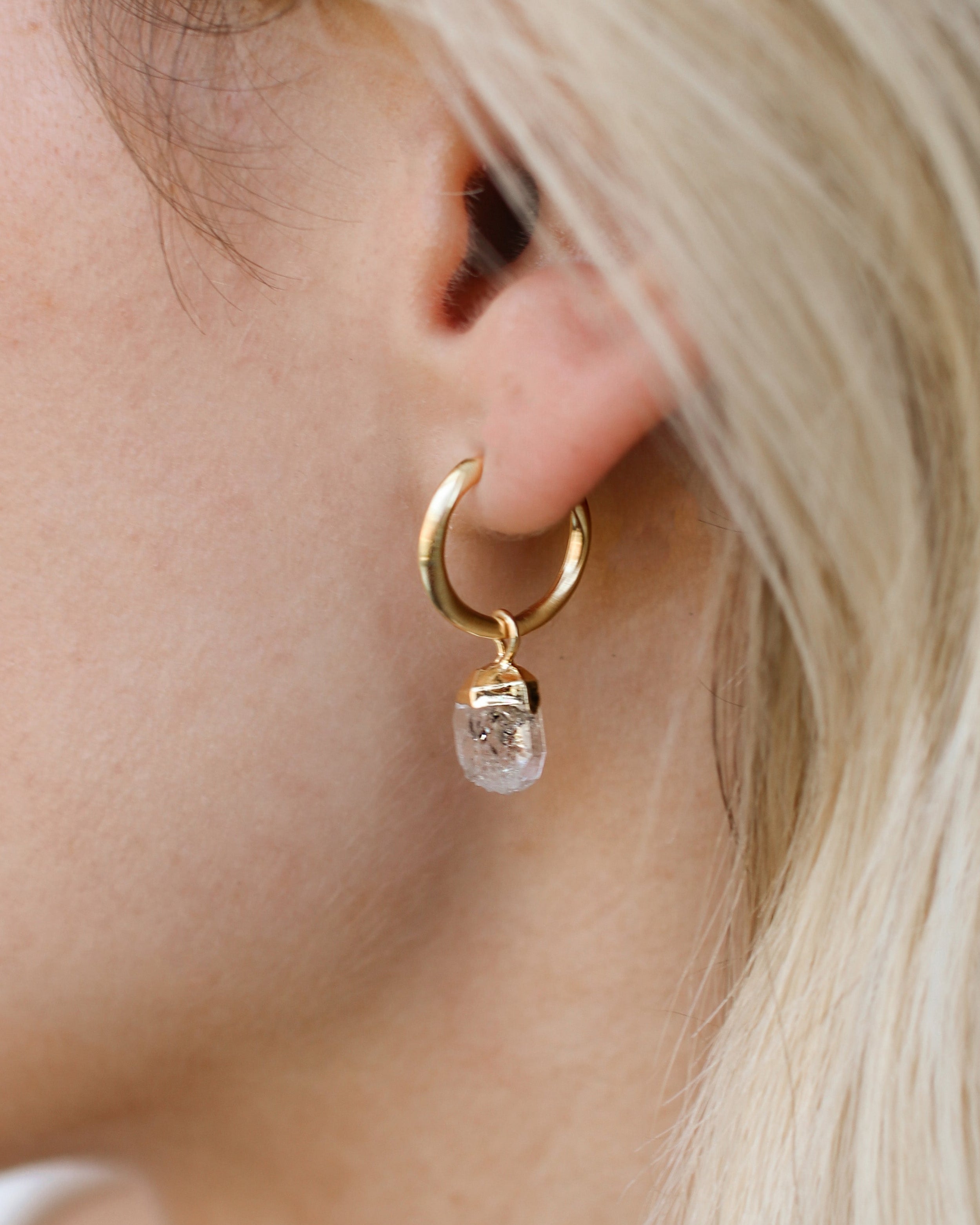 April | Herkimer Diamond Birth stone Earrings