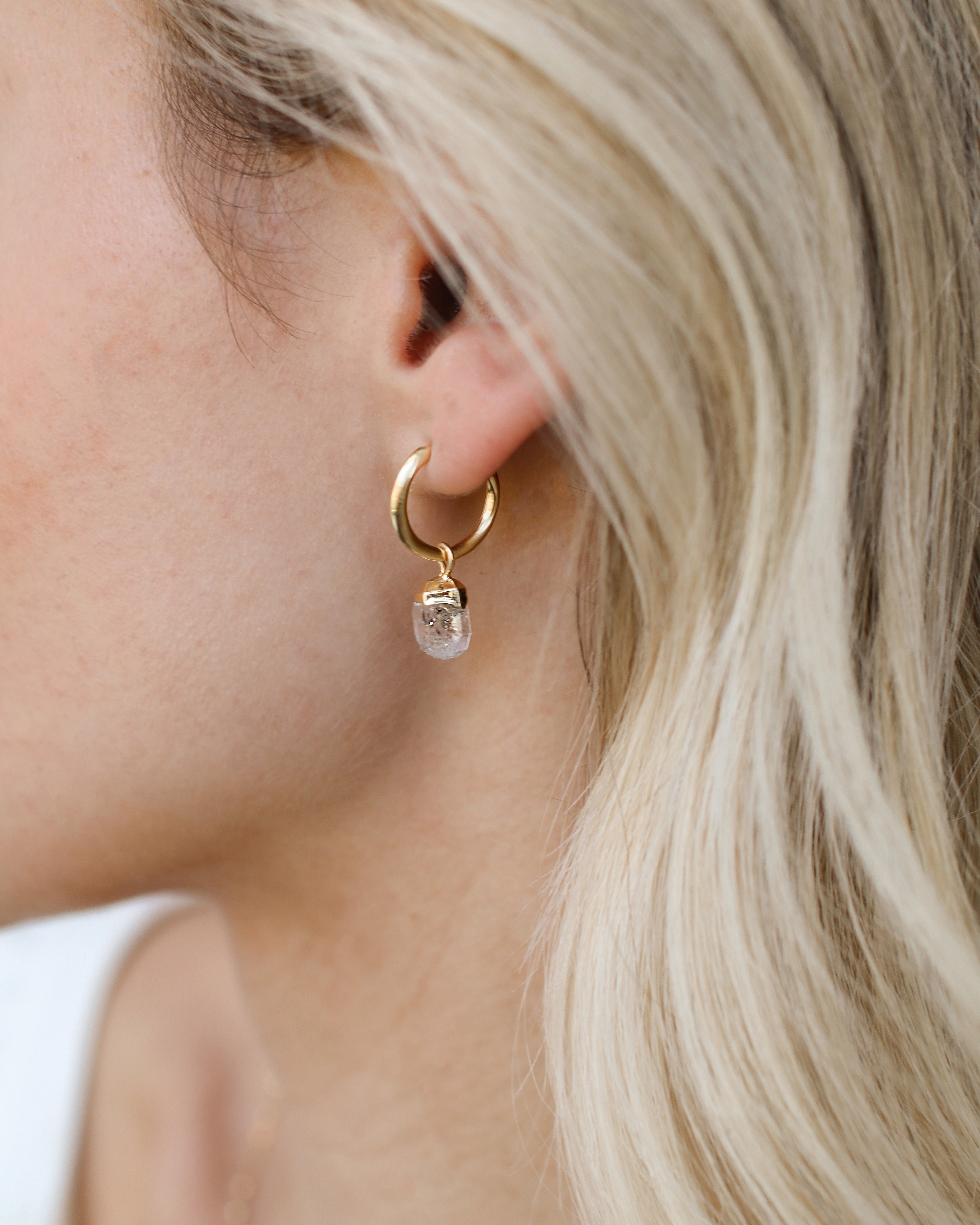 April | Herkimer Diamond Birth stone Earrings